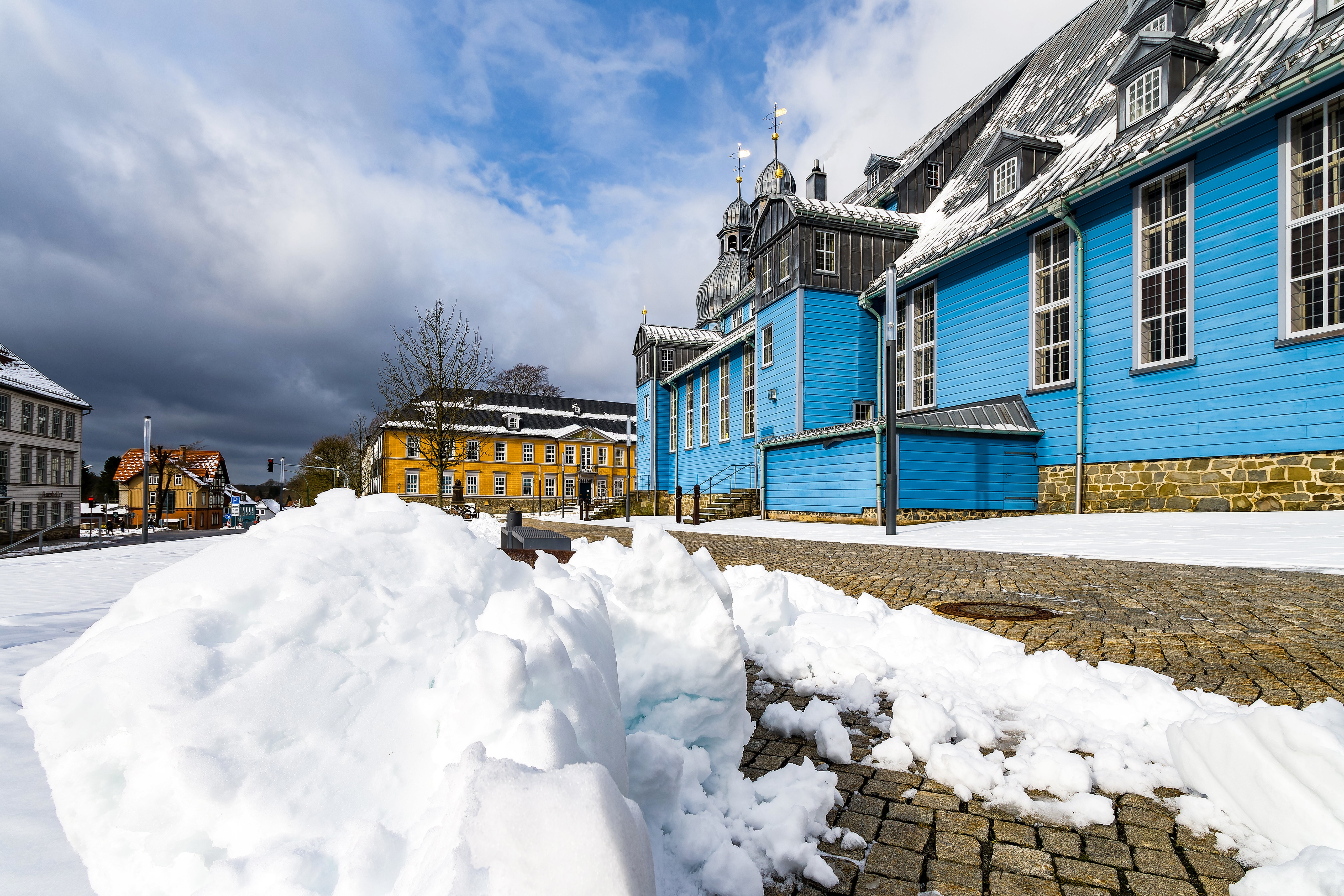 Clausthal-Zellerfeld, Germany Street in Snow HD Wallpaper