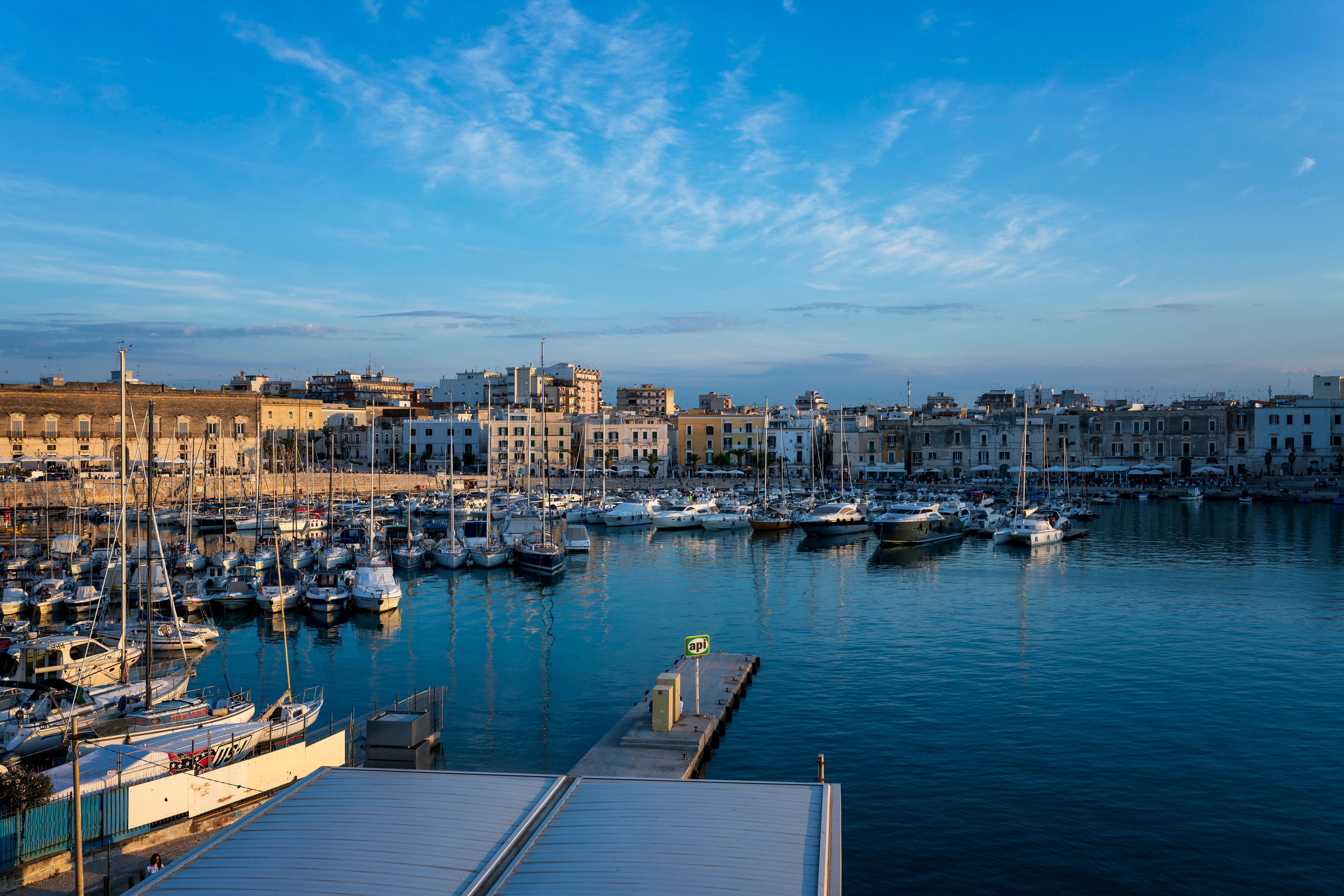 Trani, Italy Marina with Boats and Buildings HD Wallpaper