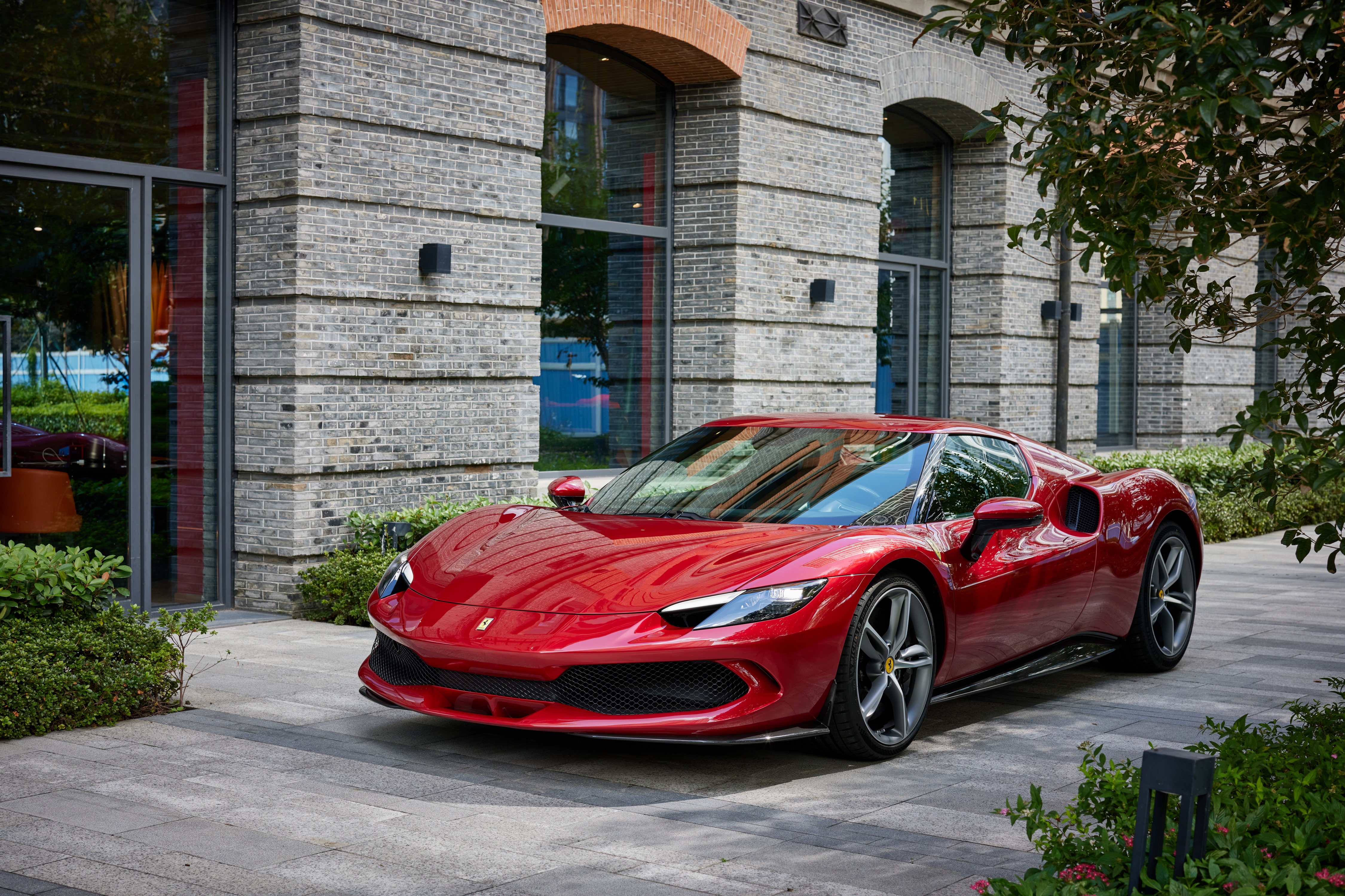 Red 2022 Ferrari 296 GTB (F171) HD Wallpaper