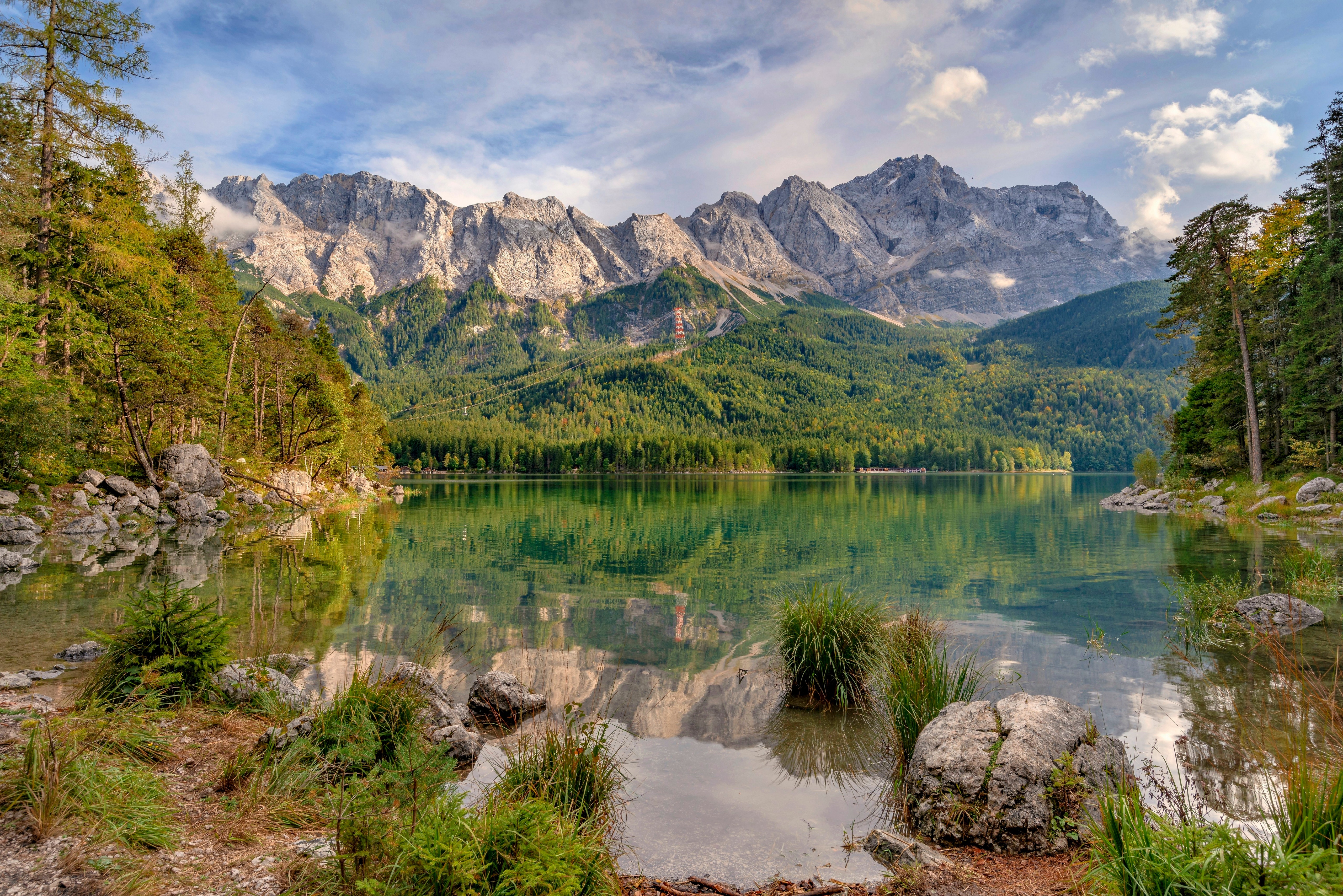 4K Eibsee Lake with Bavarian Alps Mountains HD Wallpaper