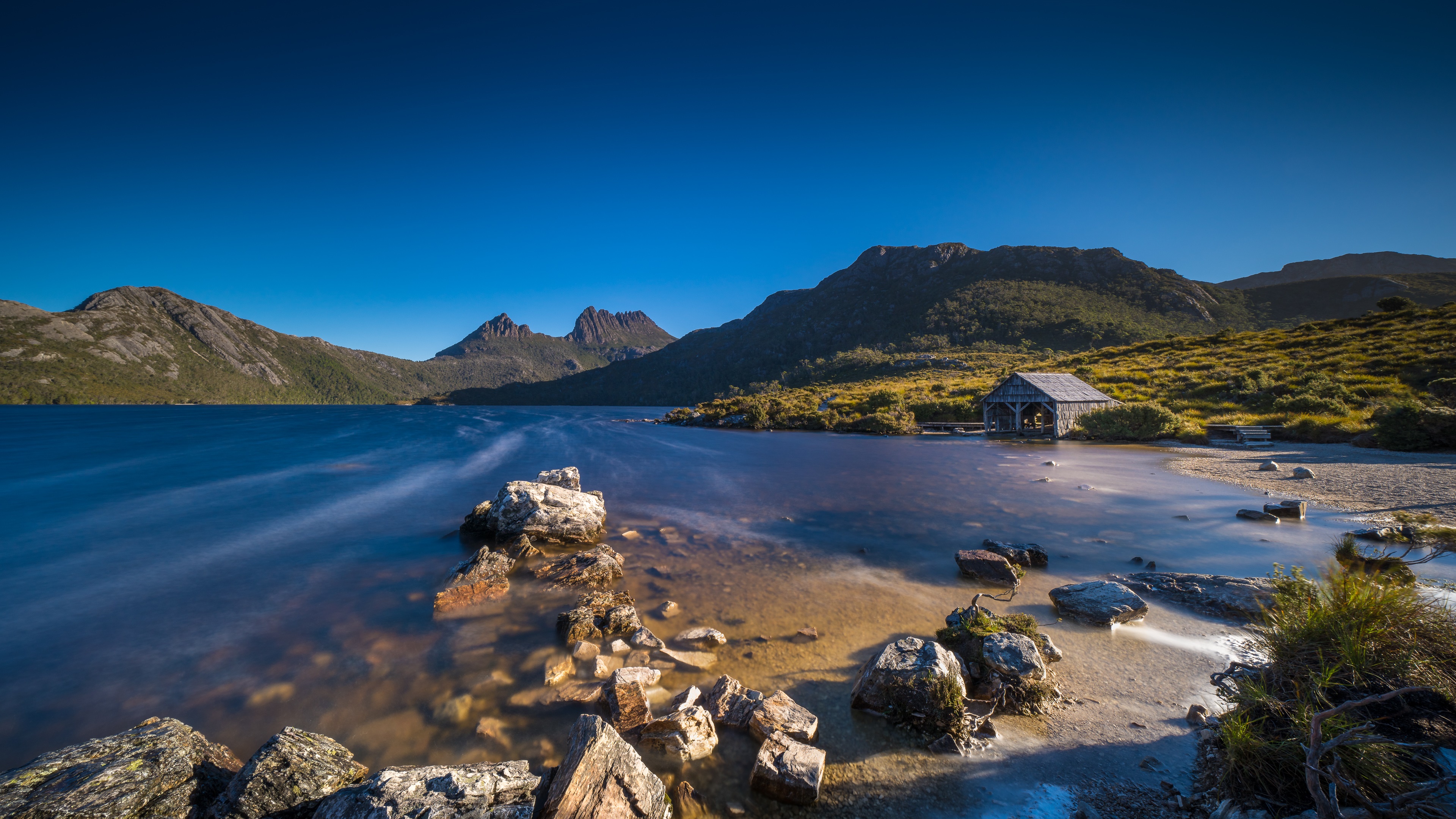 4K Dove Lake Australia Mountains Lake Stones HD Wallpaper