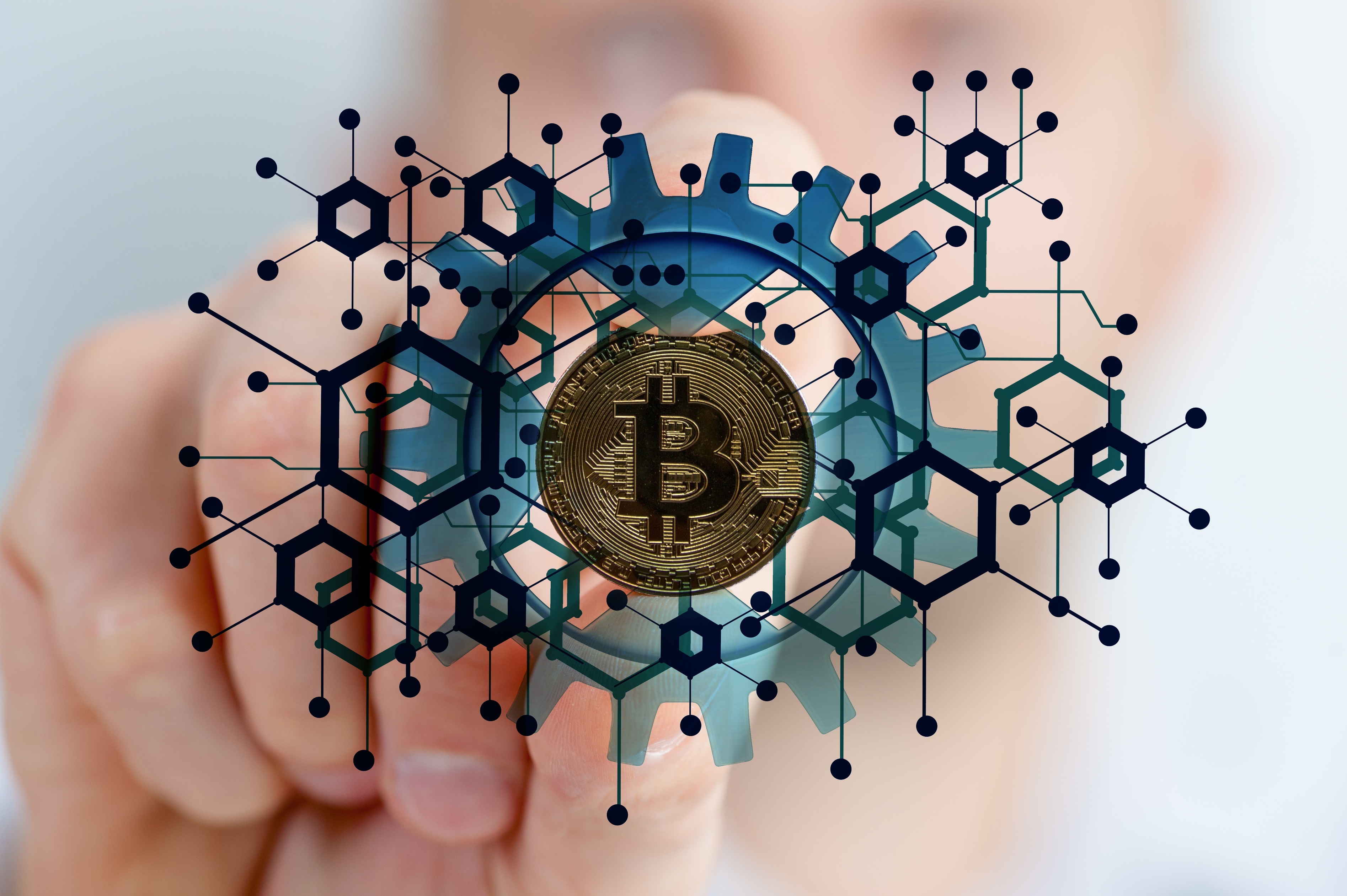 Bitcoin and Network Technology HD Wallpaper