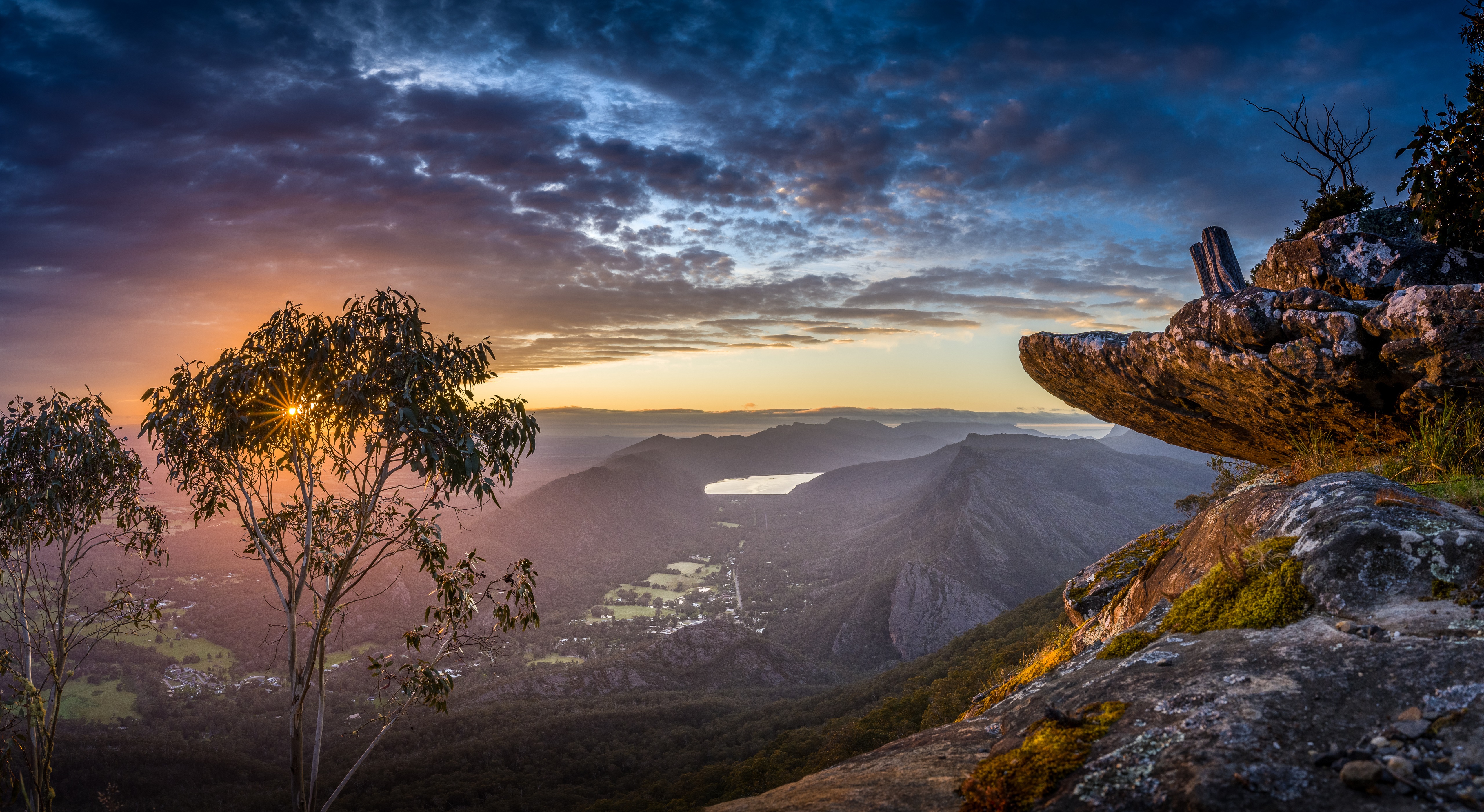 Boroka Lookout Australia Mountains Sunrise Scenery HD Wallpaper