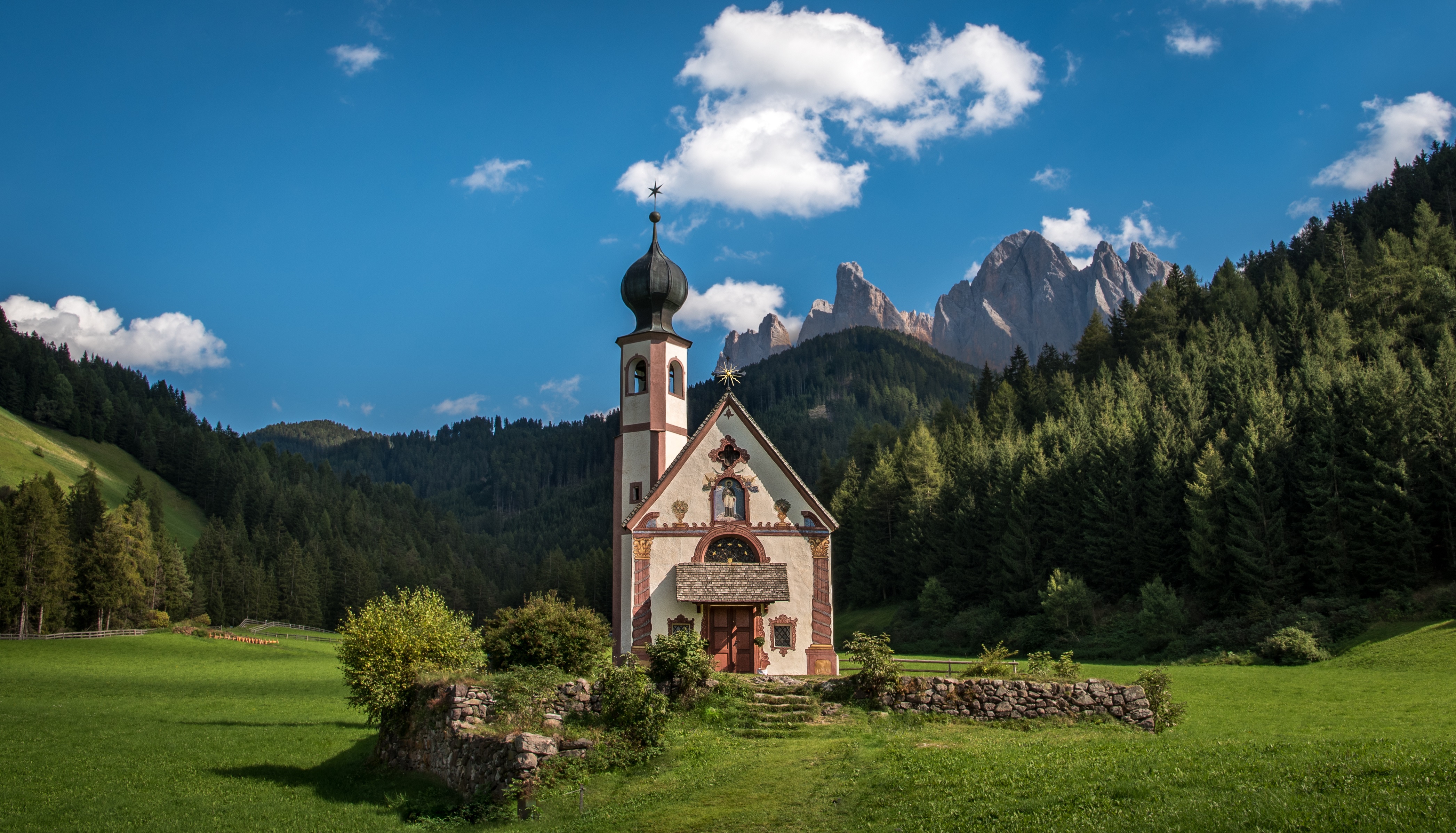 Church of St. John in the Dolomites, Italy HD Wallpaper