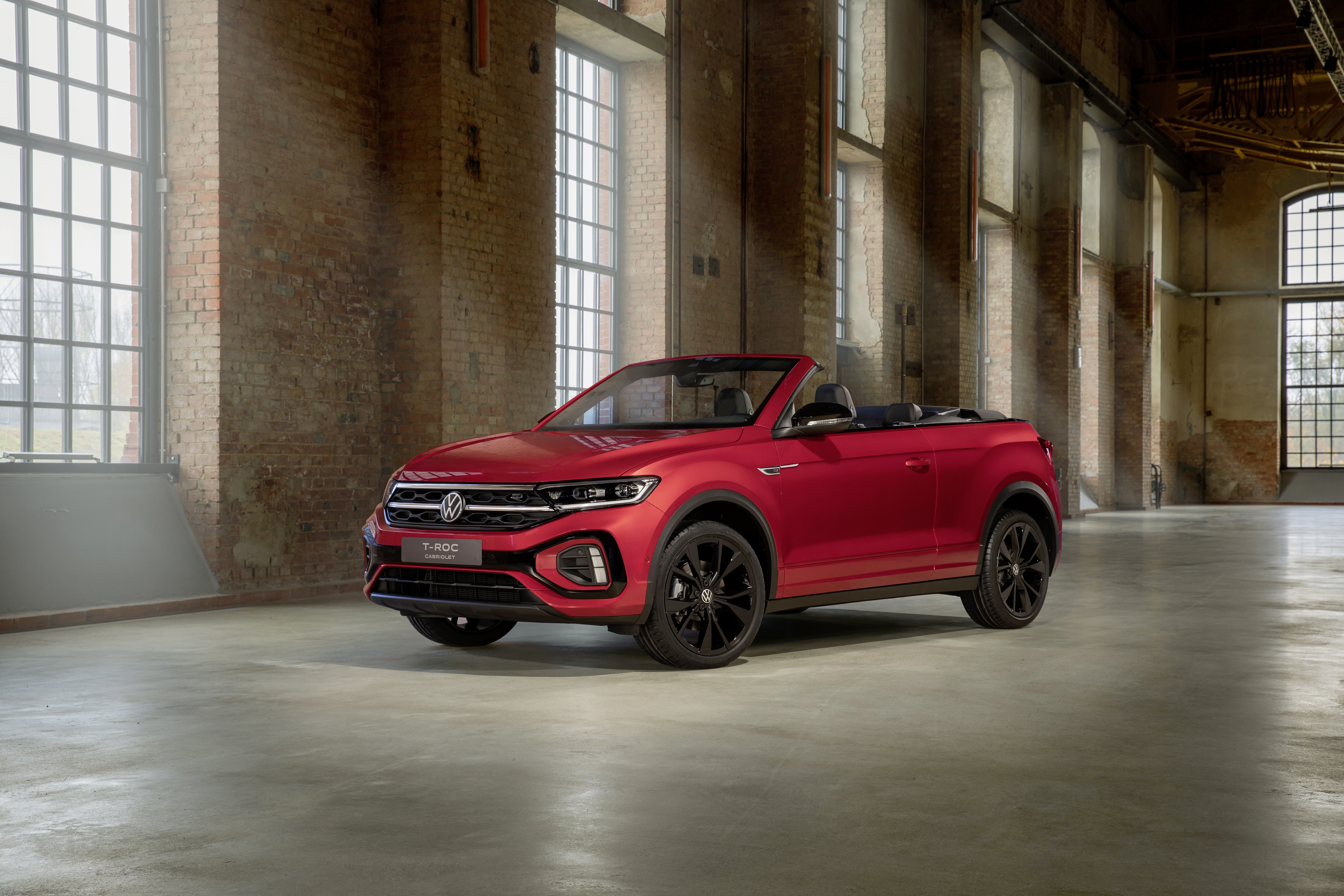 Red 2021 Volkswagen T-Roc Cabriolet R-Line HD Wallpaper