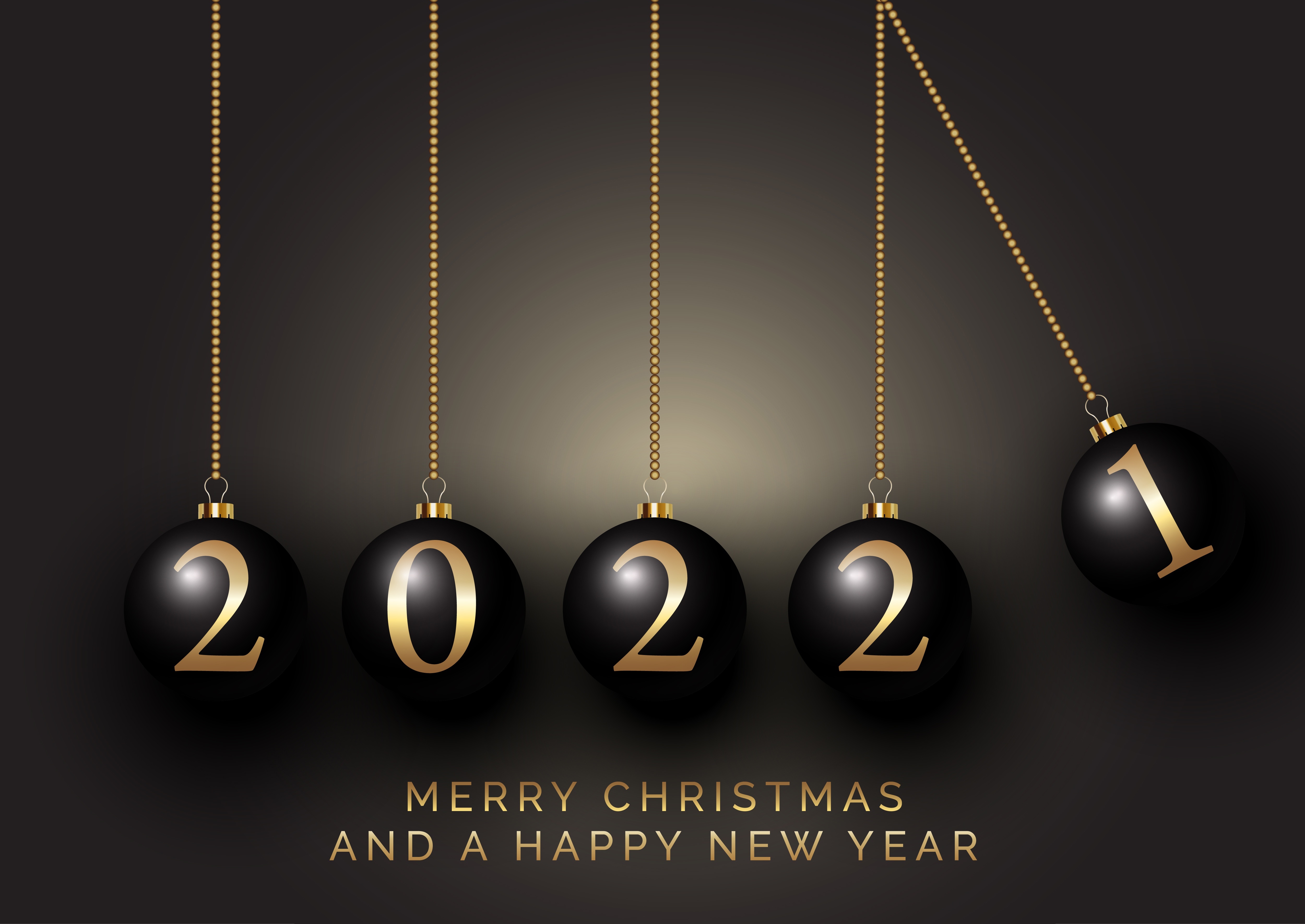 Christmas and New Year 2022 Balls HD Wallpaper