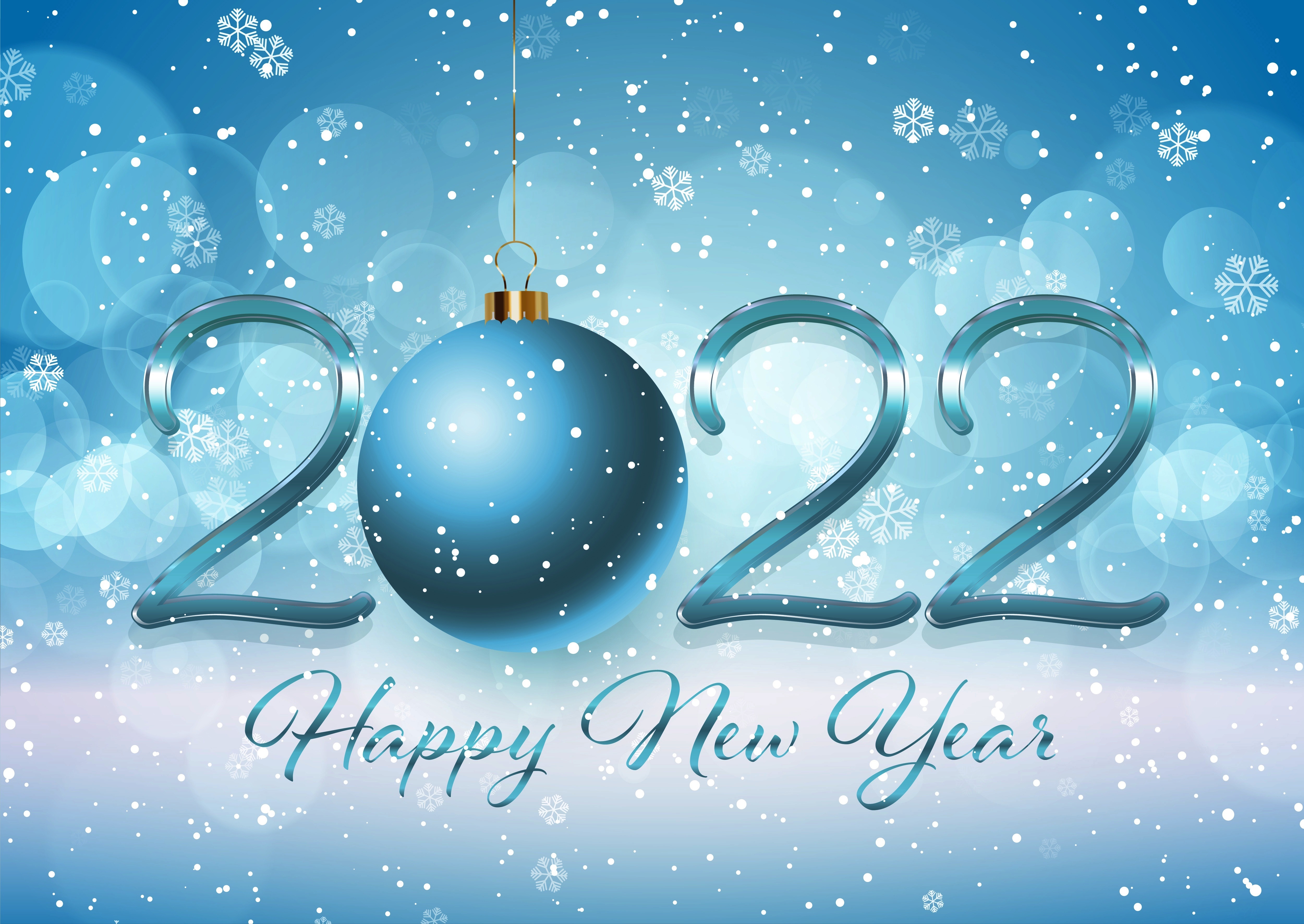 Happy New Year 2022 Christmas Ornament HD Wallpaper