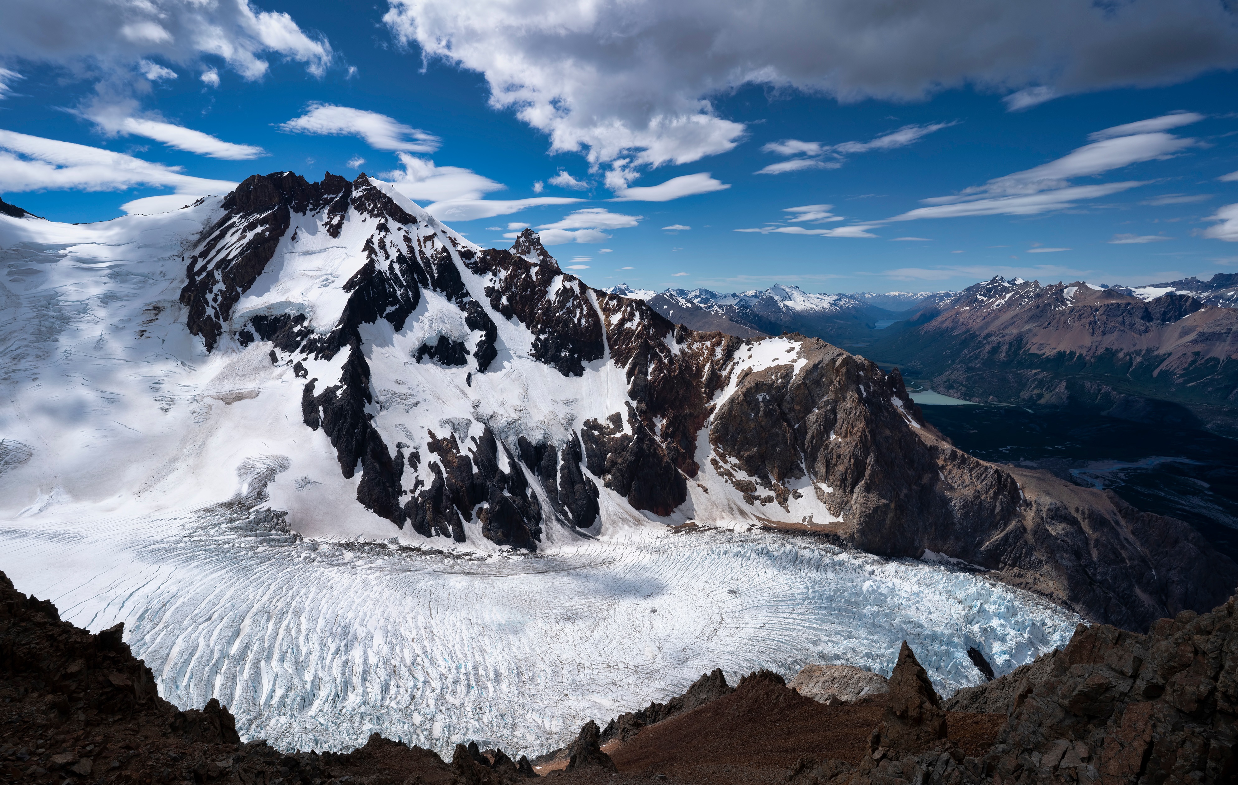 4K Patagonia Argentina Mountains Glacier Sky Clouds Snow HD Wallpaper