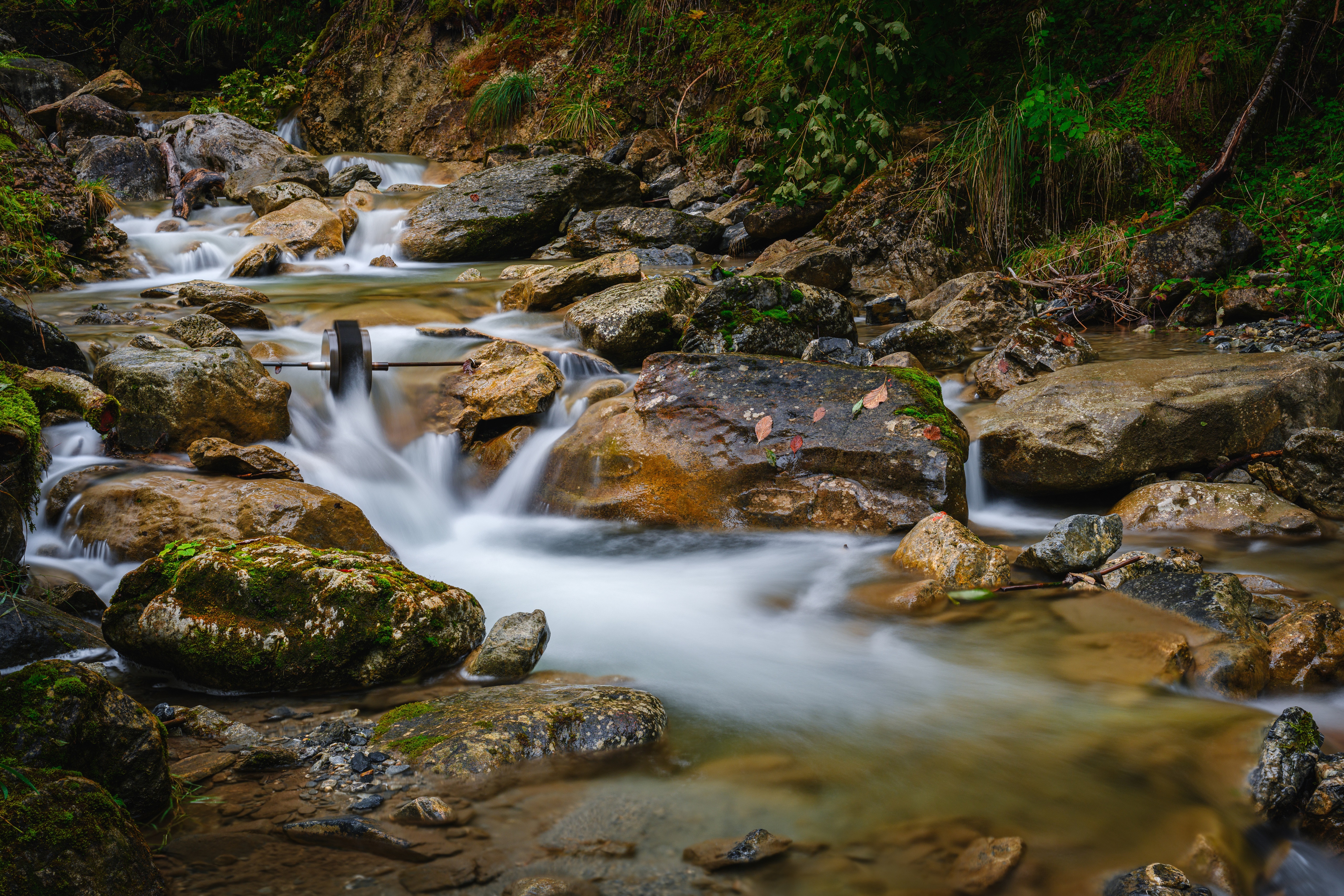 Stones and stream in Gryon, Switzerland HD Wallpaper