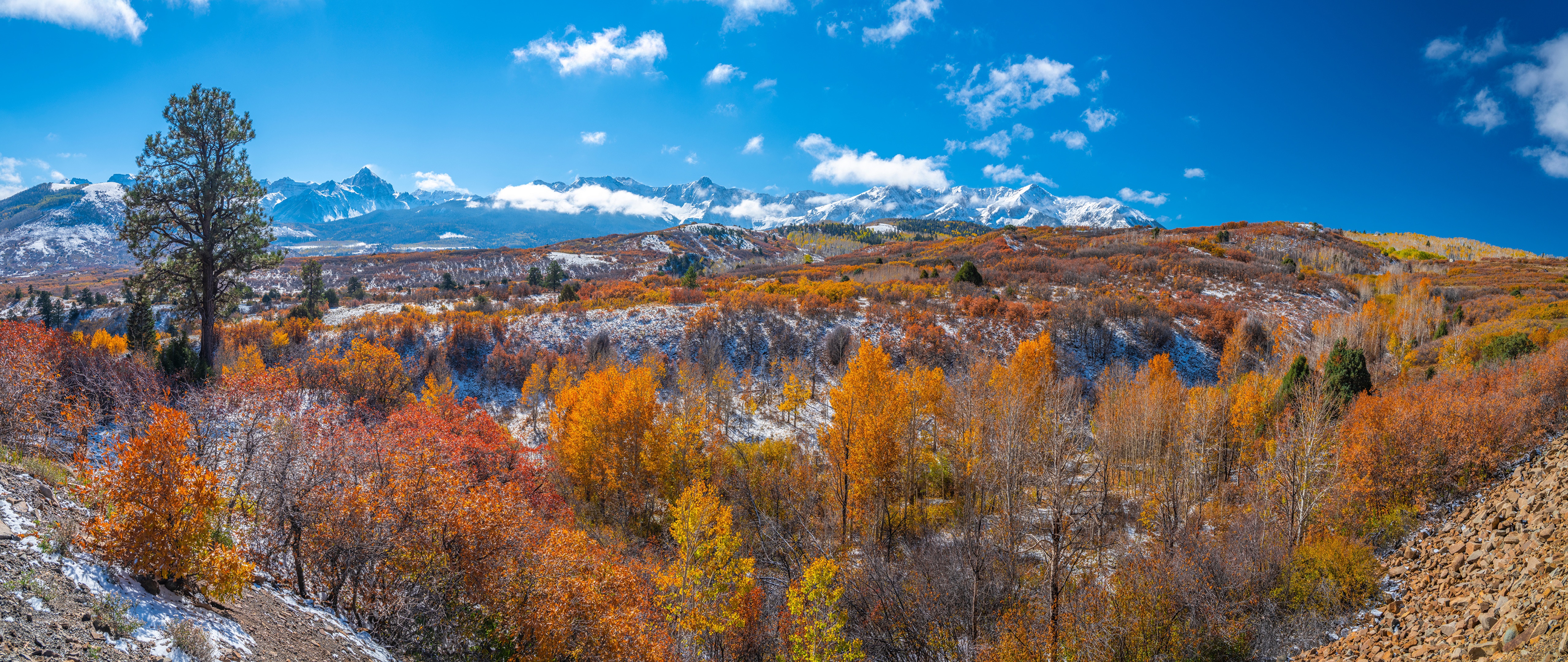 Dallas Divide Panorama in Autumn with Mountains HD Wallpaper