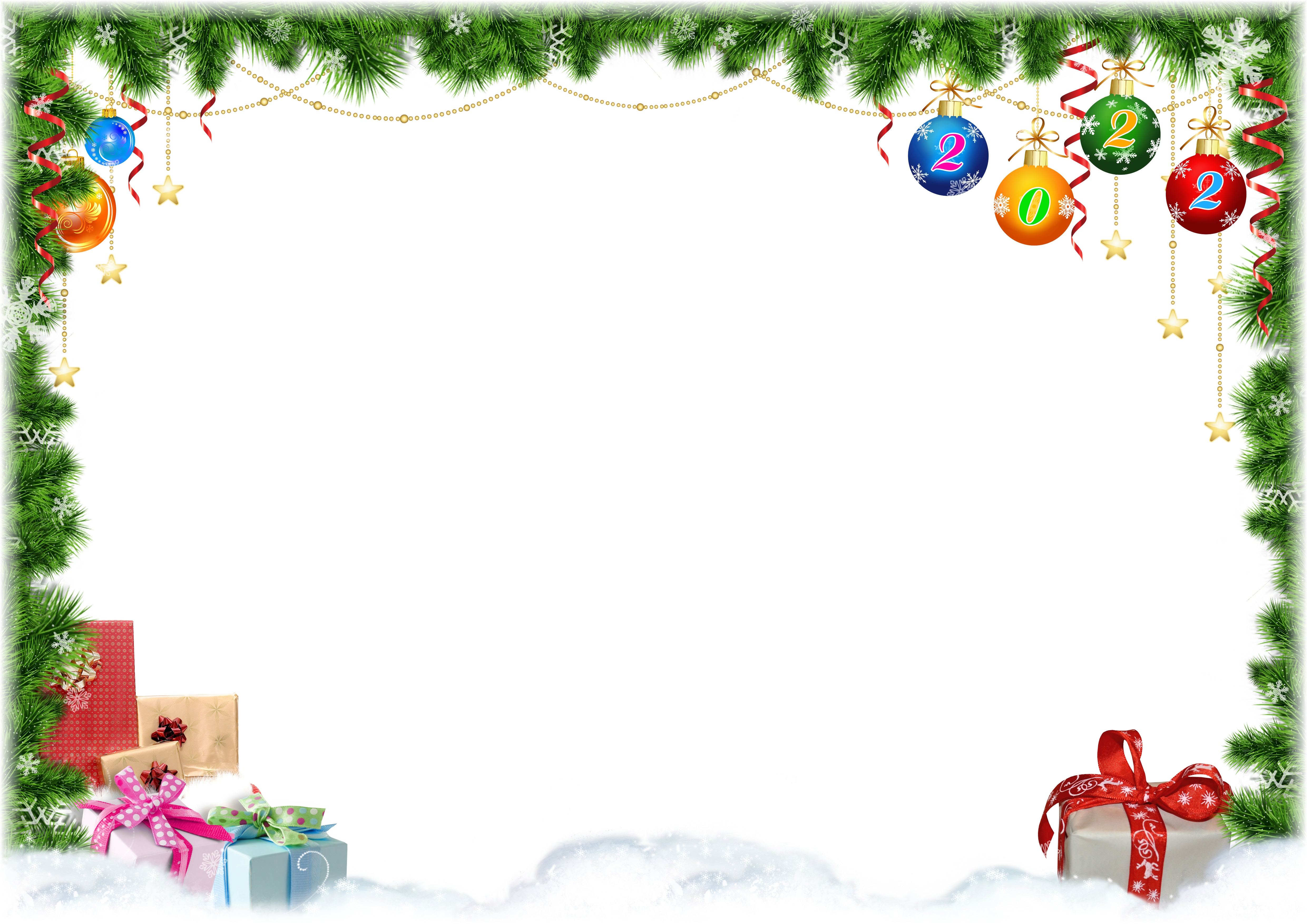 Christmas 2022 Balls and Gifts Template HD Wallpaper