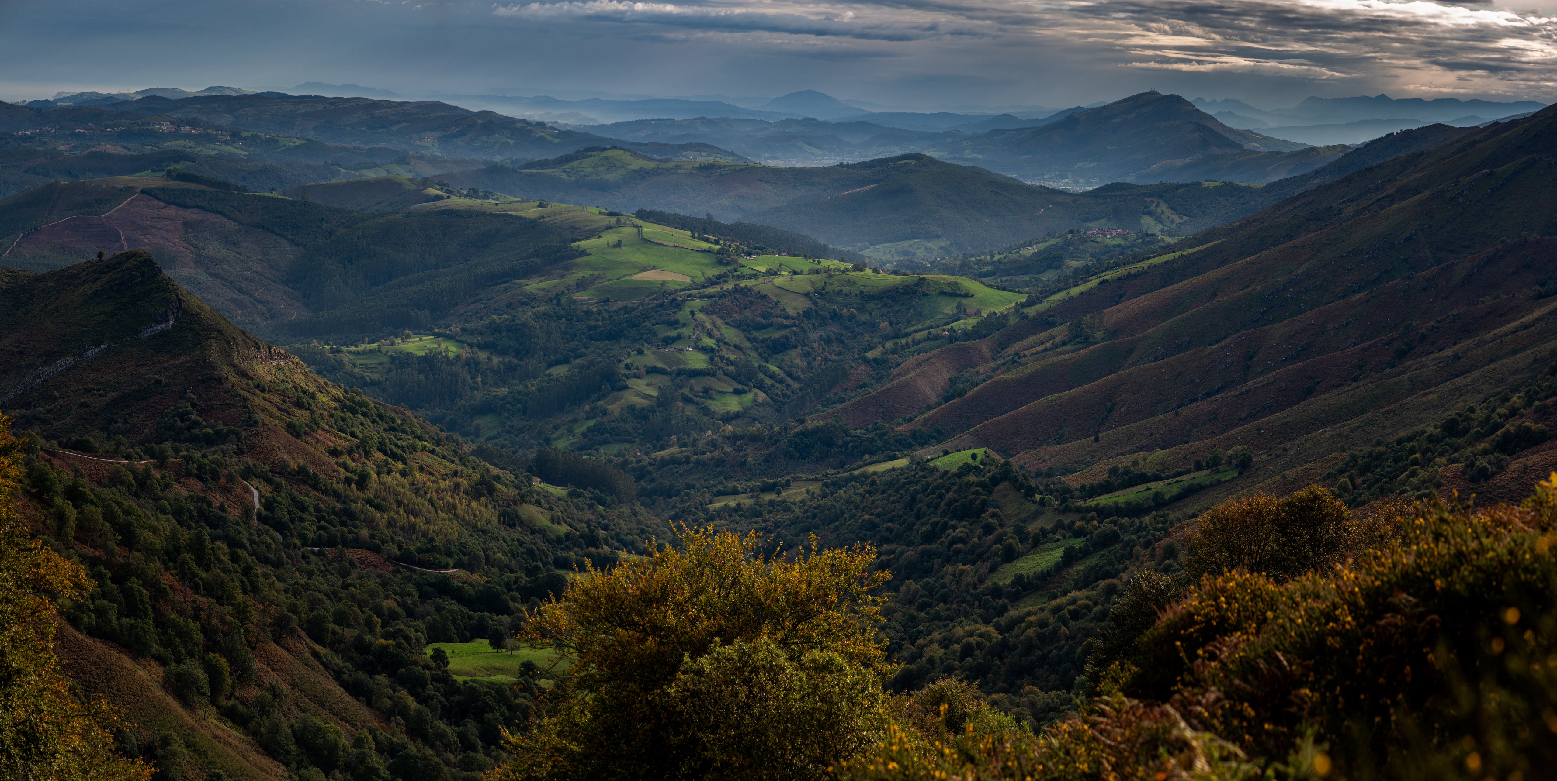 Panorama of Cantabria Mountains in Spain HD Wallpaper