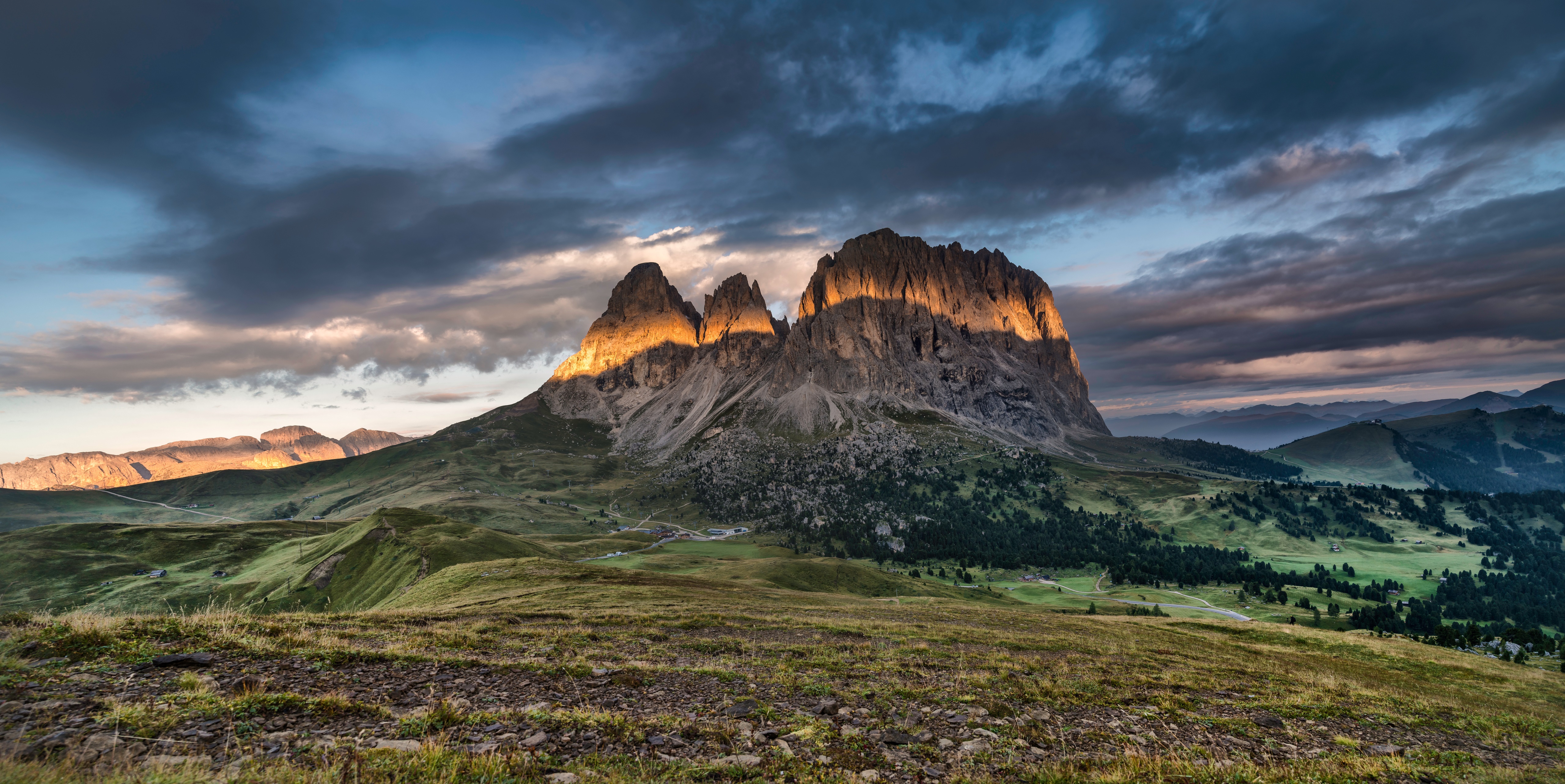 Langkofel Mountains in the Alps, Italy HD Wallpaper