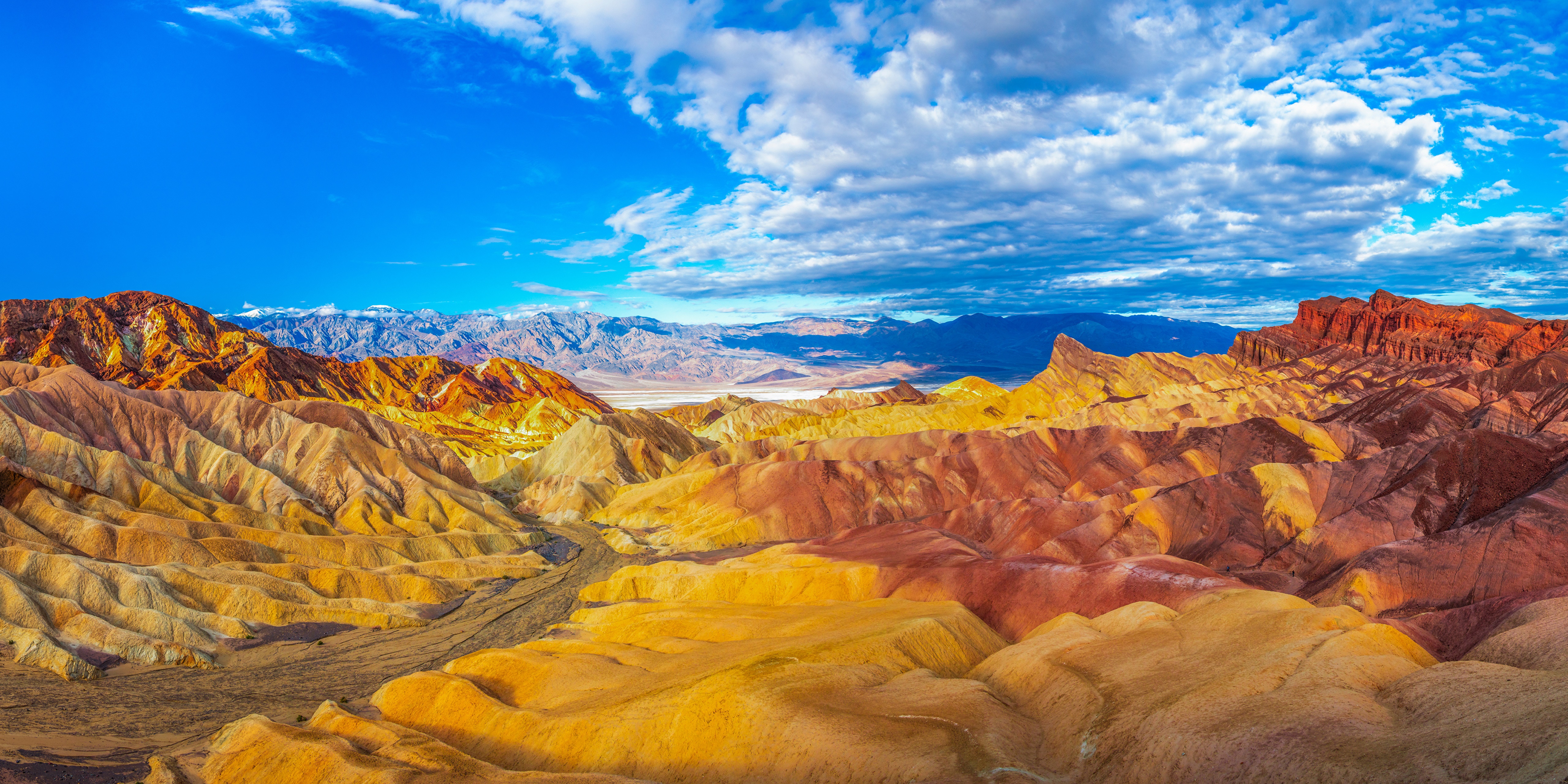Zabriskie Point, Death Valley National Park Panorama HD Wallpaper