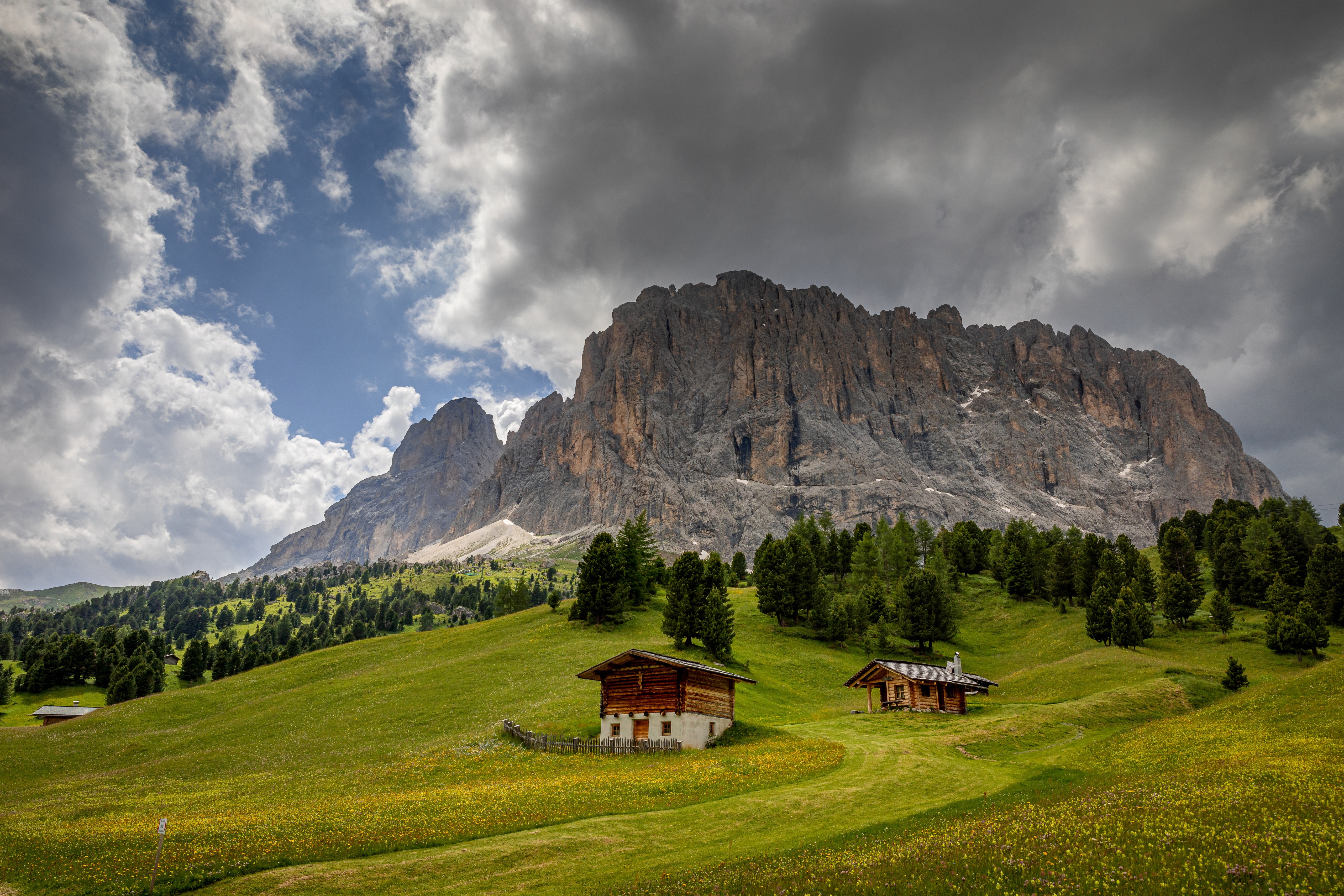 Langkofel Mountains in the Alps, Italy HD Wallpaper