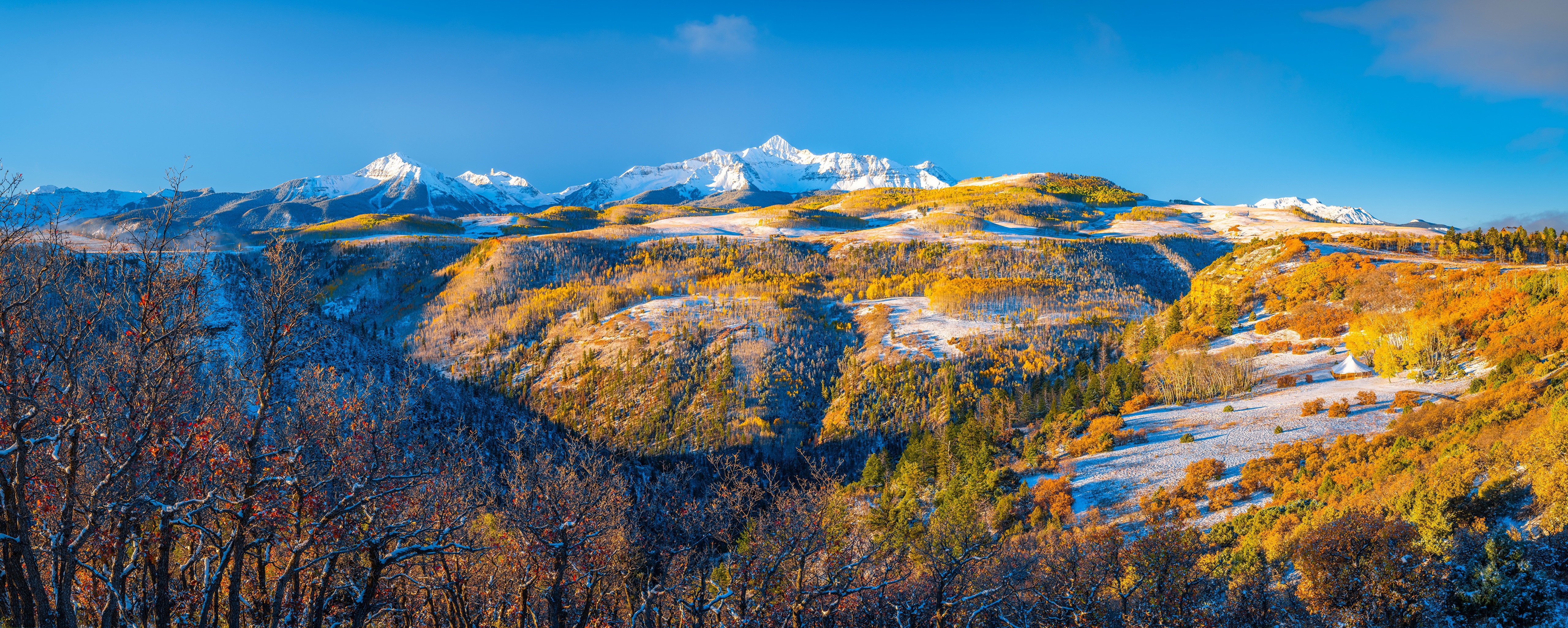 Wilson Peak Panorama in Autumn with Snow HD Wallpaper