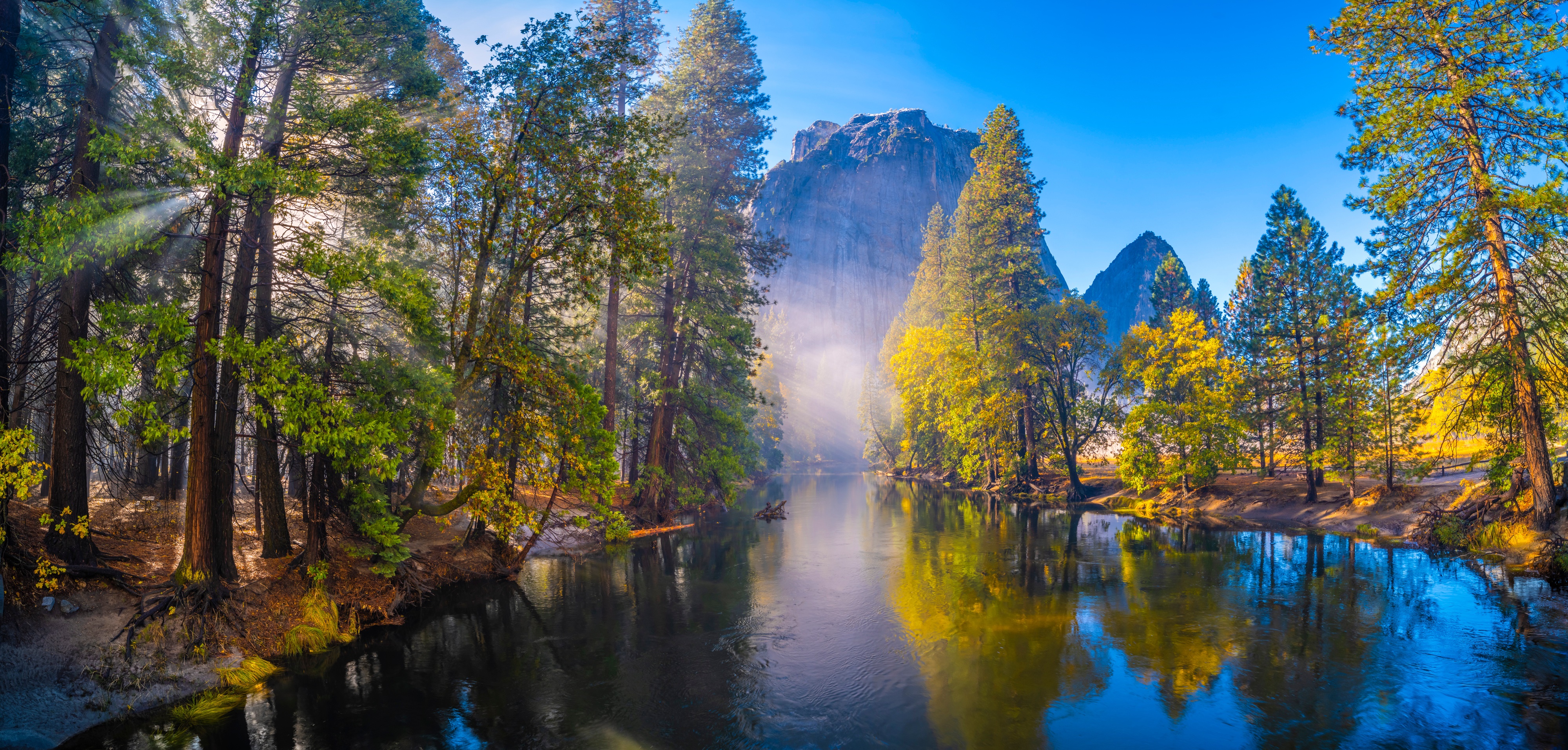 Yosemite National Park River in Autumn HD Wallpaper