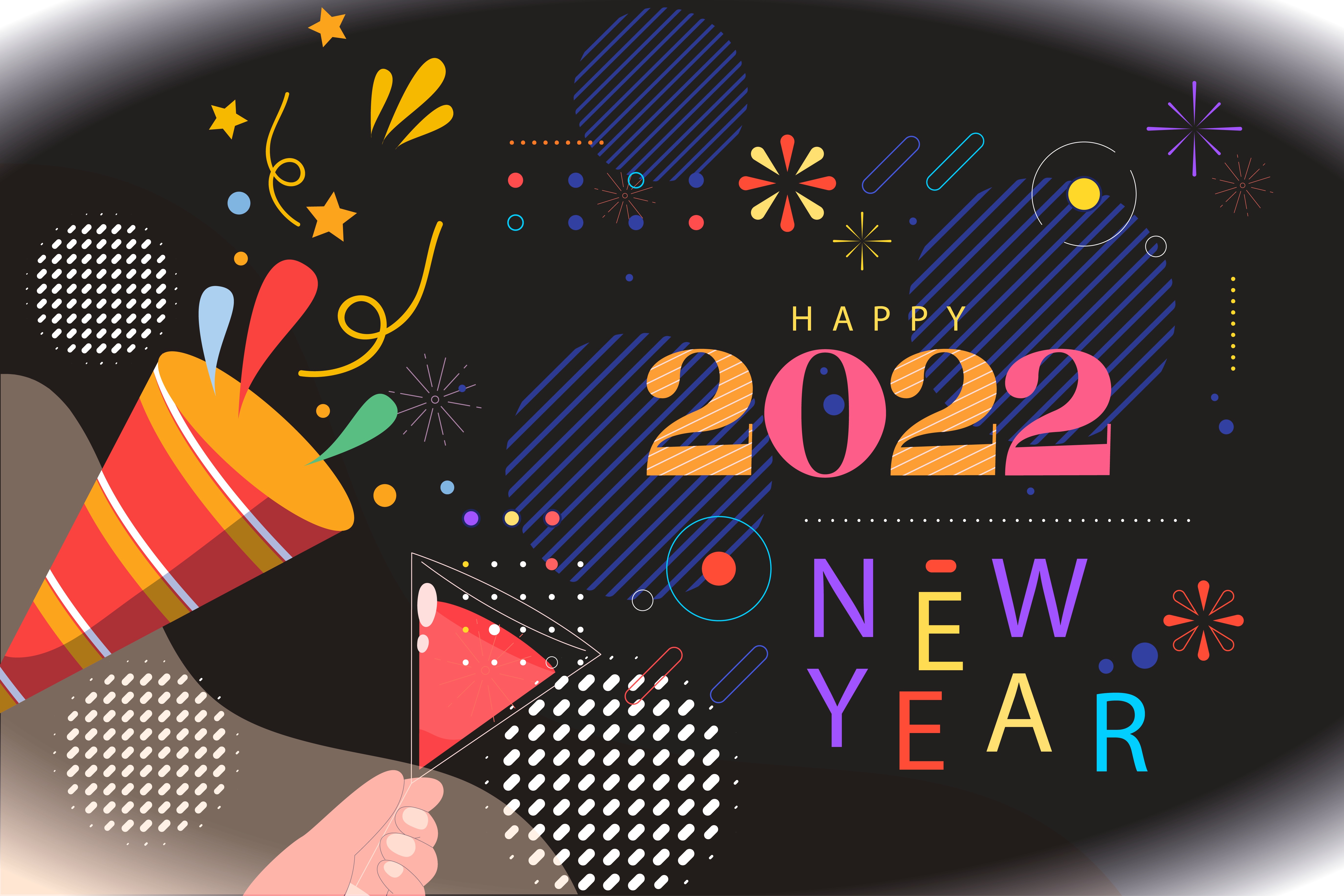 Happy 2022 New Year Celebration HD Wallpaper