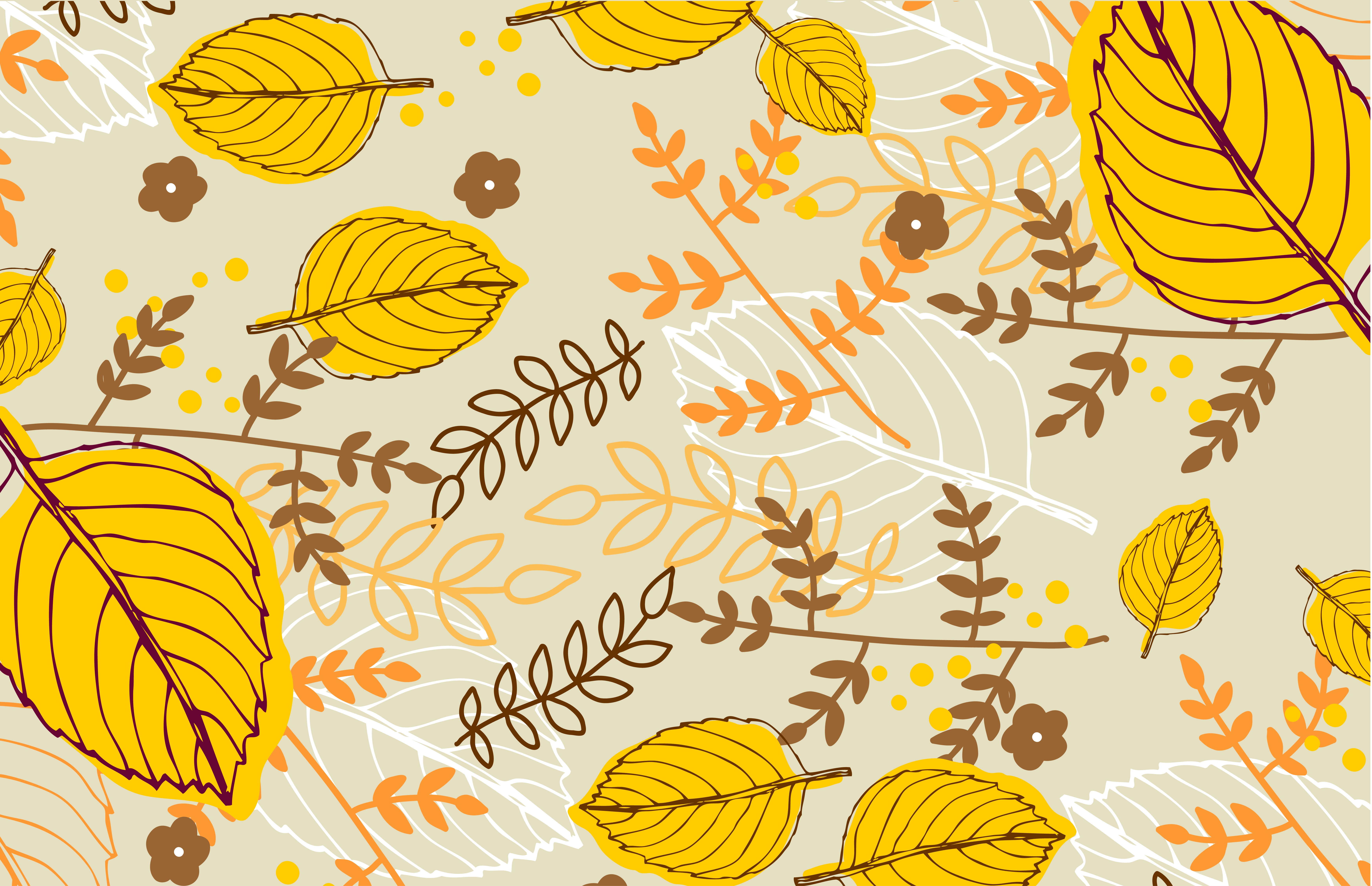 Autumn Leaves and Branches Texture HD Wallpaper