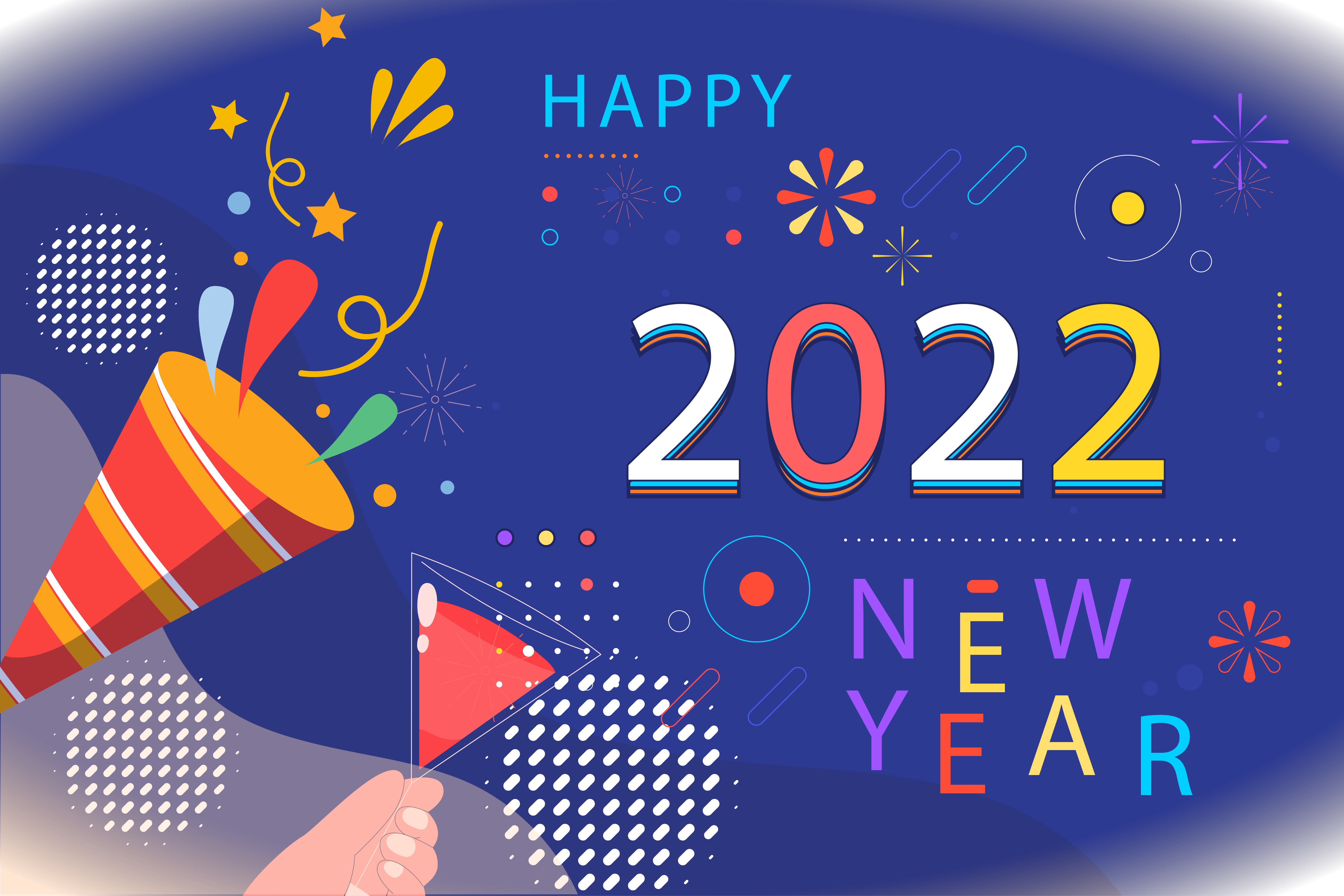 Happy New Year 2022 Celebration HD Wallpaper