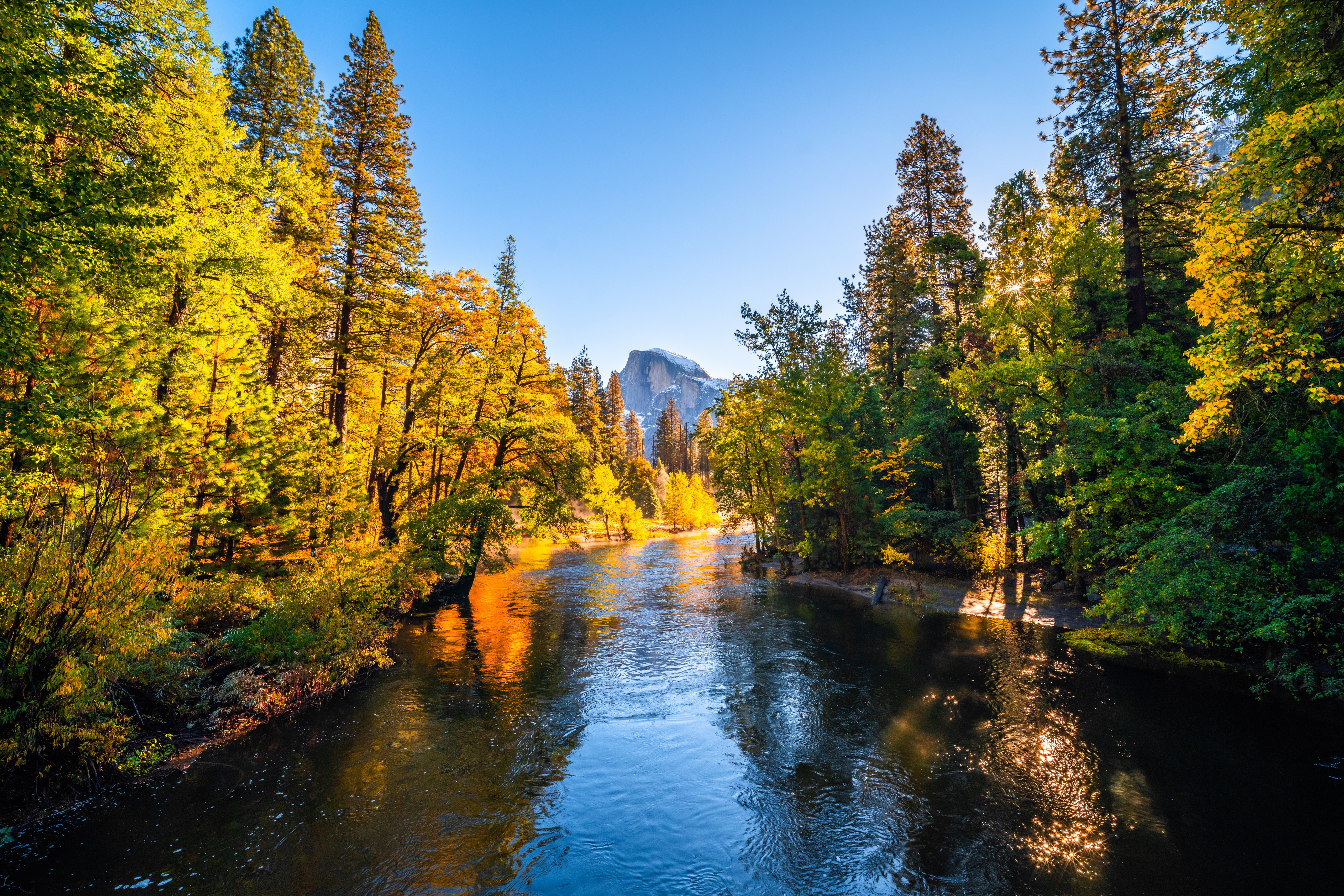 Yosemite National Park River in Autumn HD Wallpaper