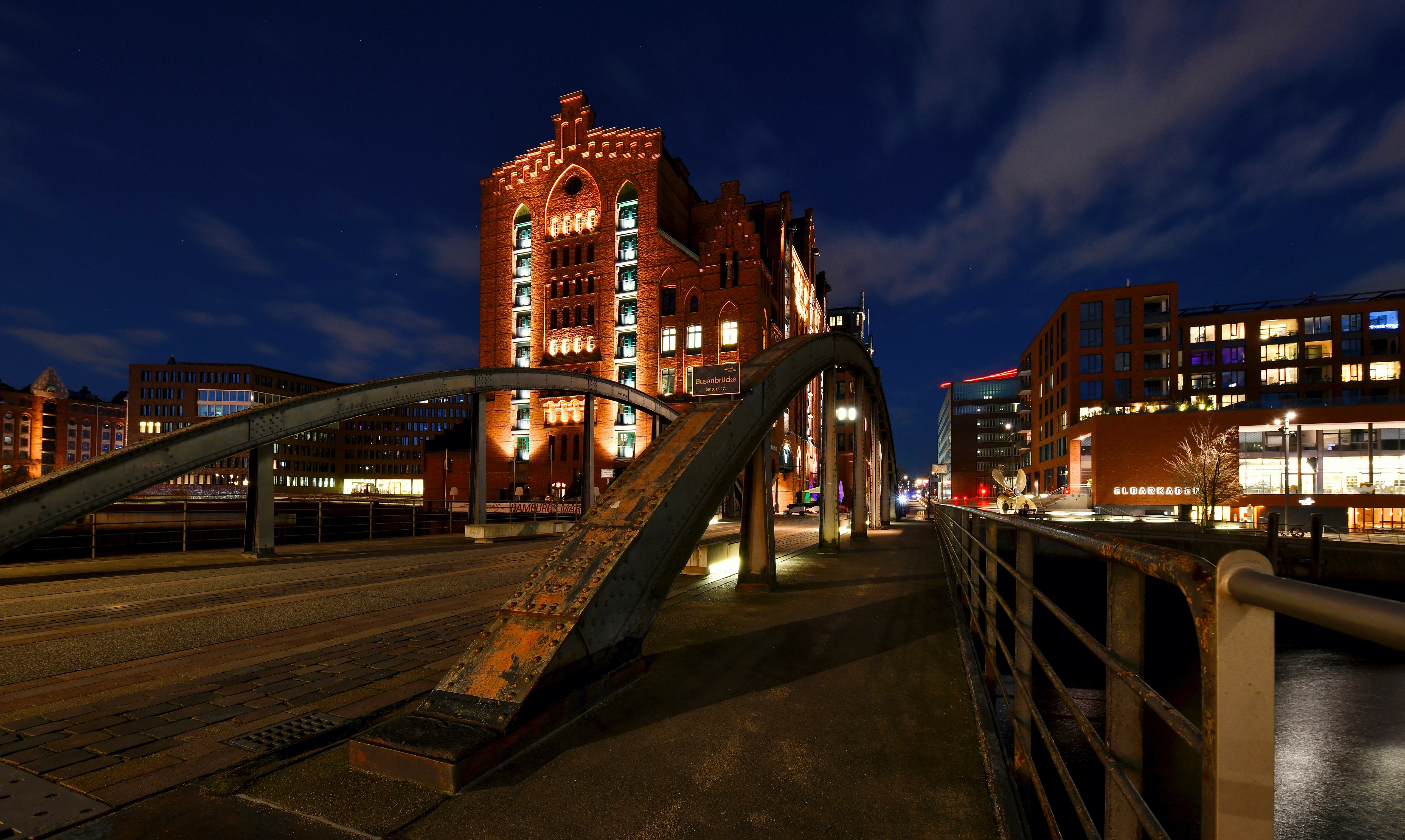 Hamburg Germany Bridge at Night HD Wallpaper