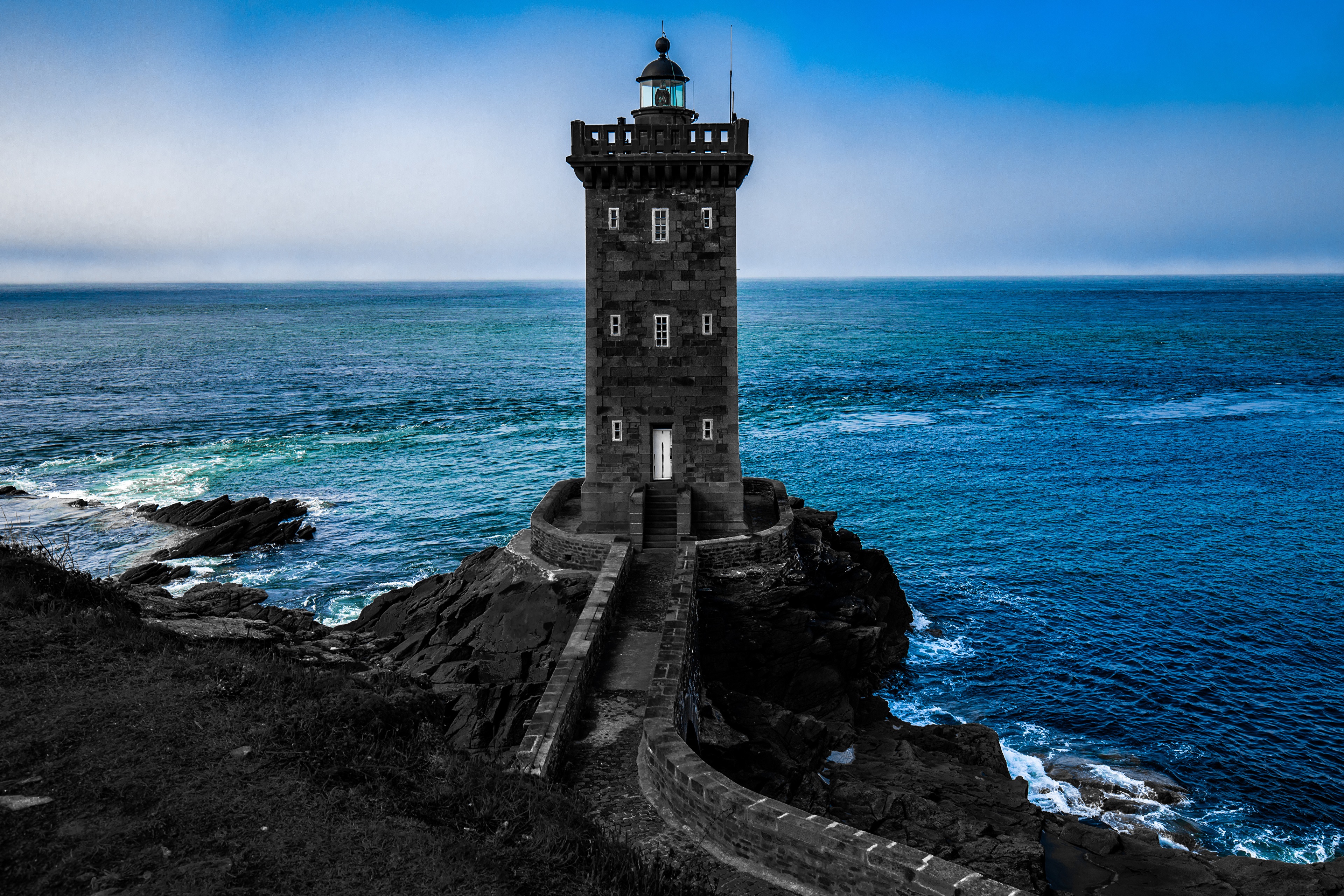 Kermorvan Lighthouse, France HD Wallpaper