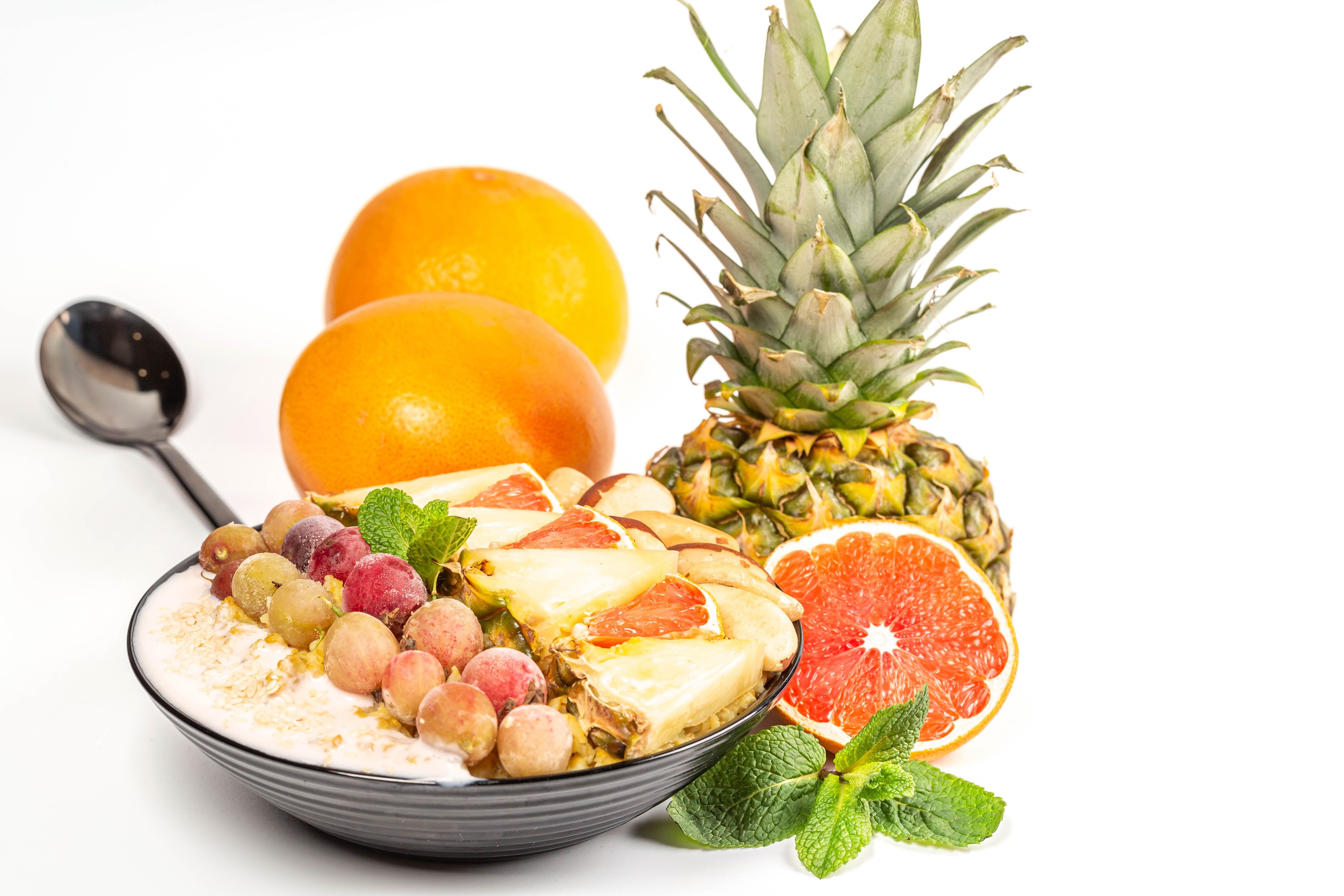 Oatmeal with Fruits and Pineapple HD Wallpaper