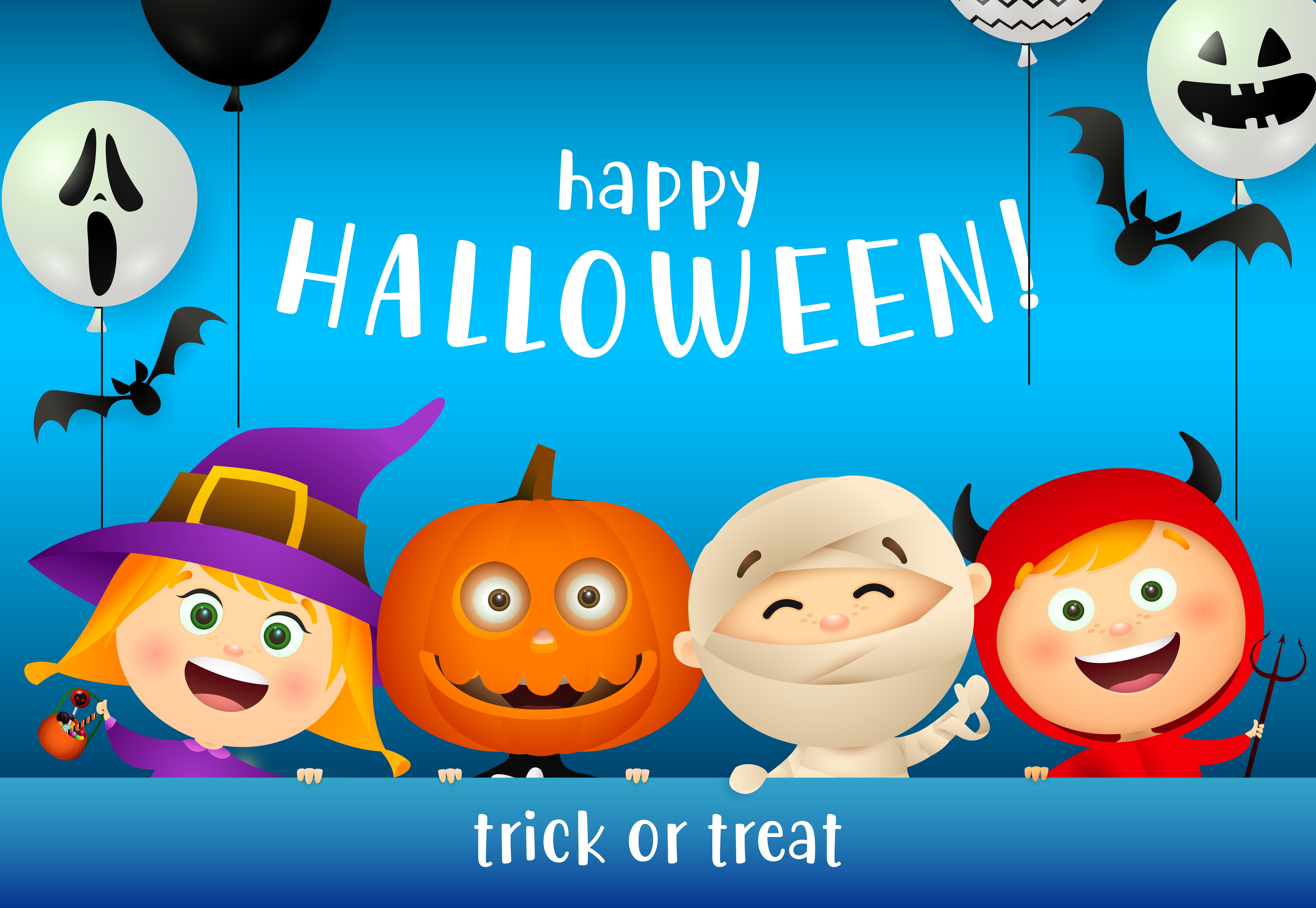 Happy Halloween Trick or Treat HD Wallpaper