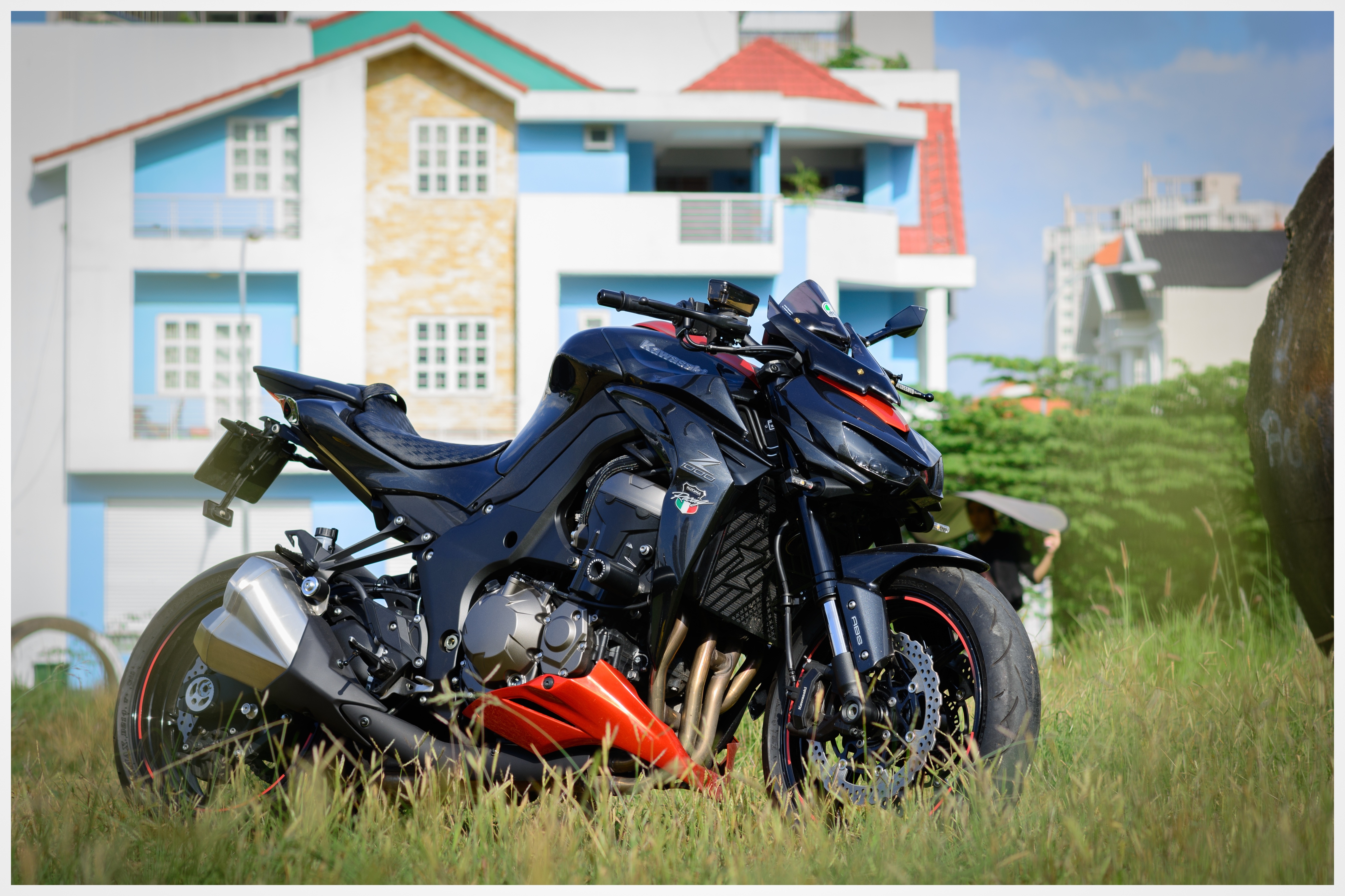 Black Kawasaki Z1000 Motorcycle Side View HD Wallpaper