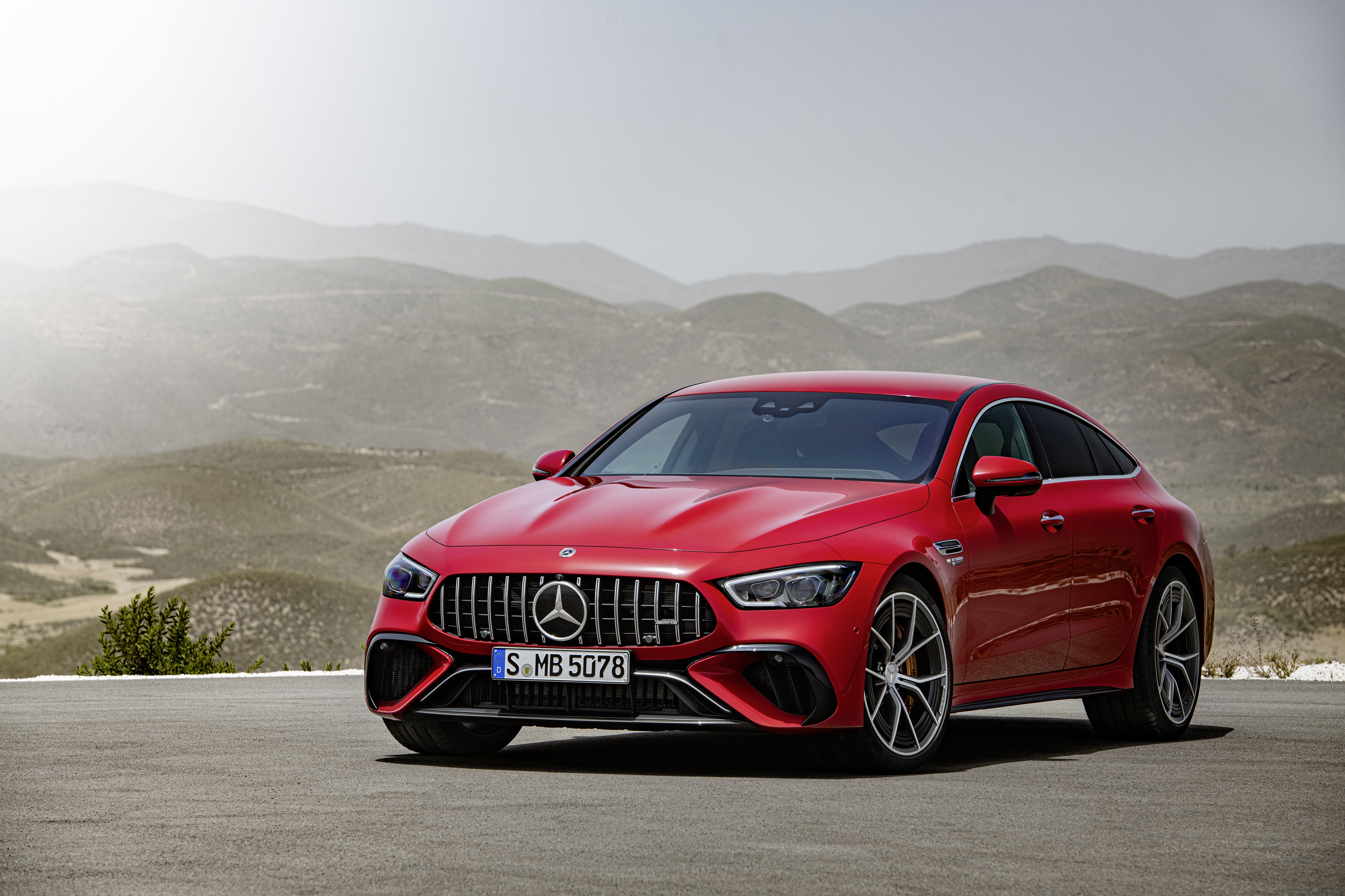 4K Red Mercedes-Benz AMG GT 4-Door Coupe HD Wallpaper