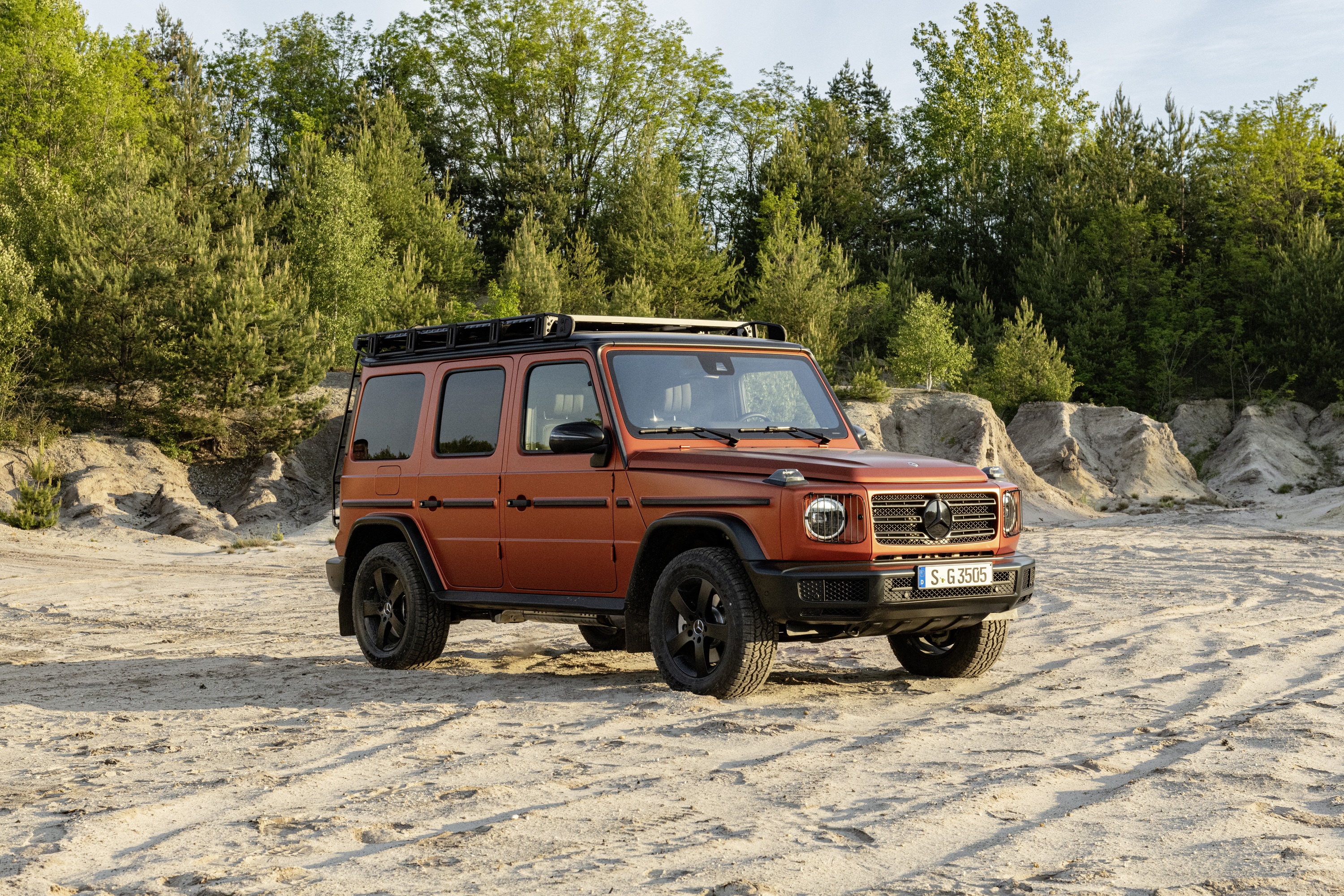 Orange Mercedes-Benz G 350 d Professional Line SUV HD Wallpaper