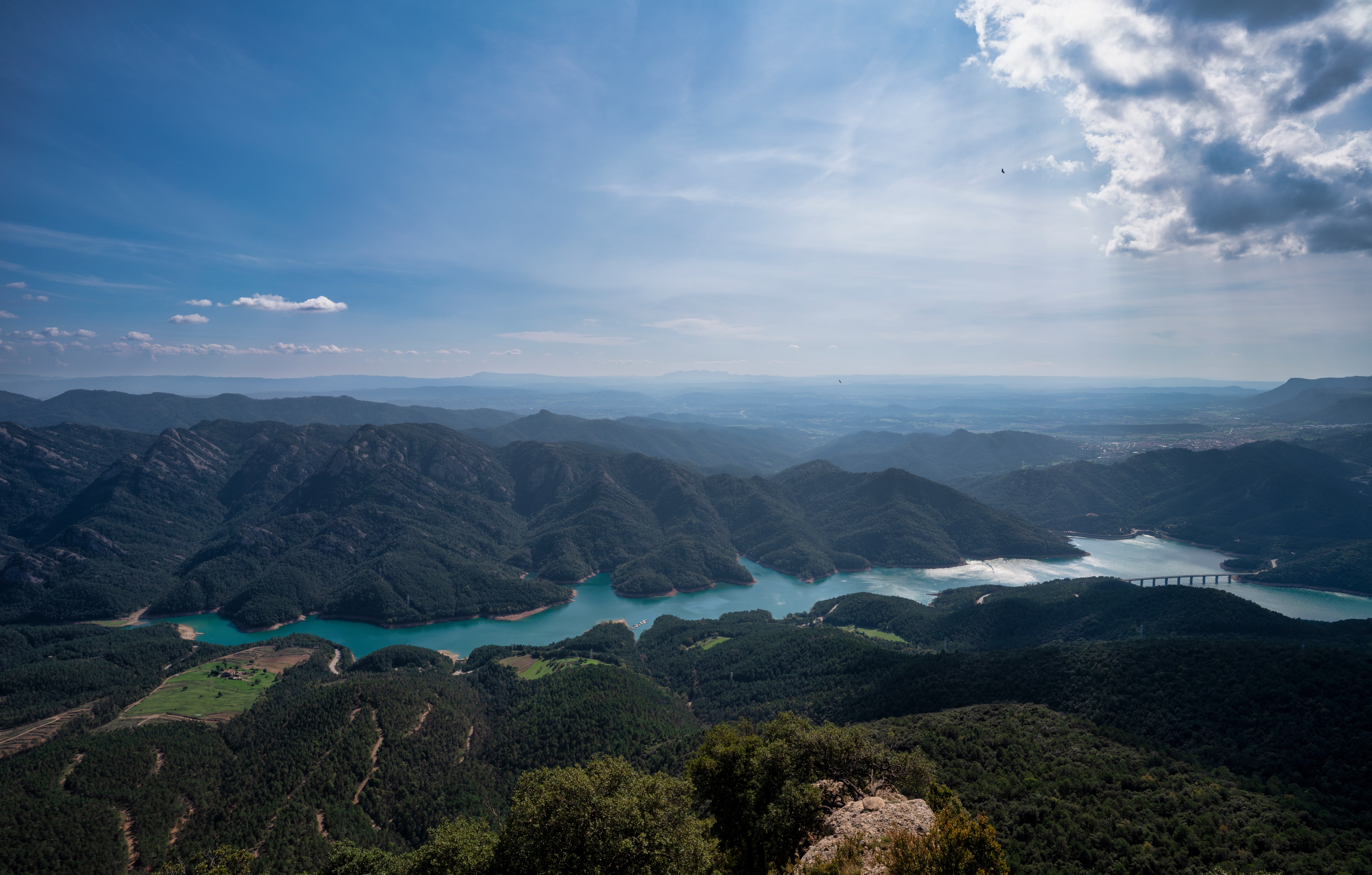Embalse de la Baells, Catalonia, Spain, Mountains, Lake, Sky HD Wallpaper
