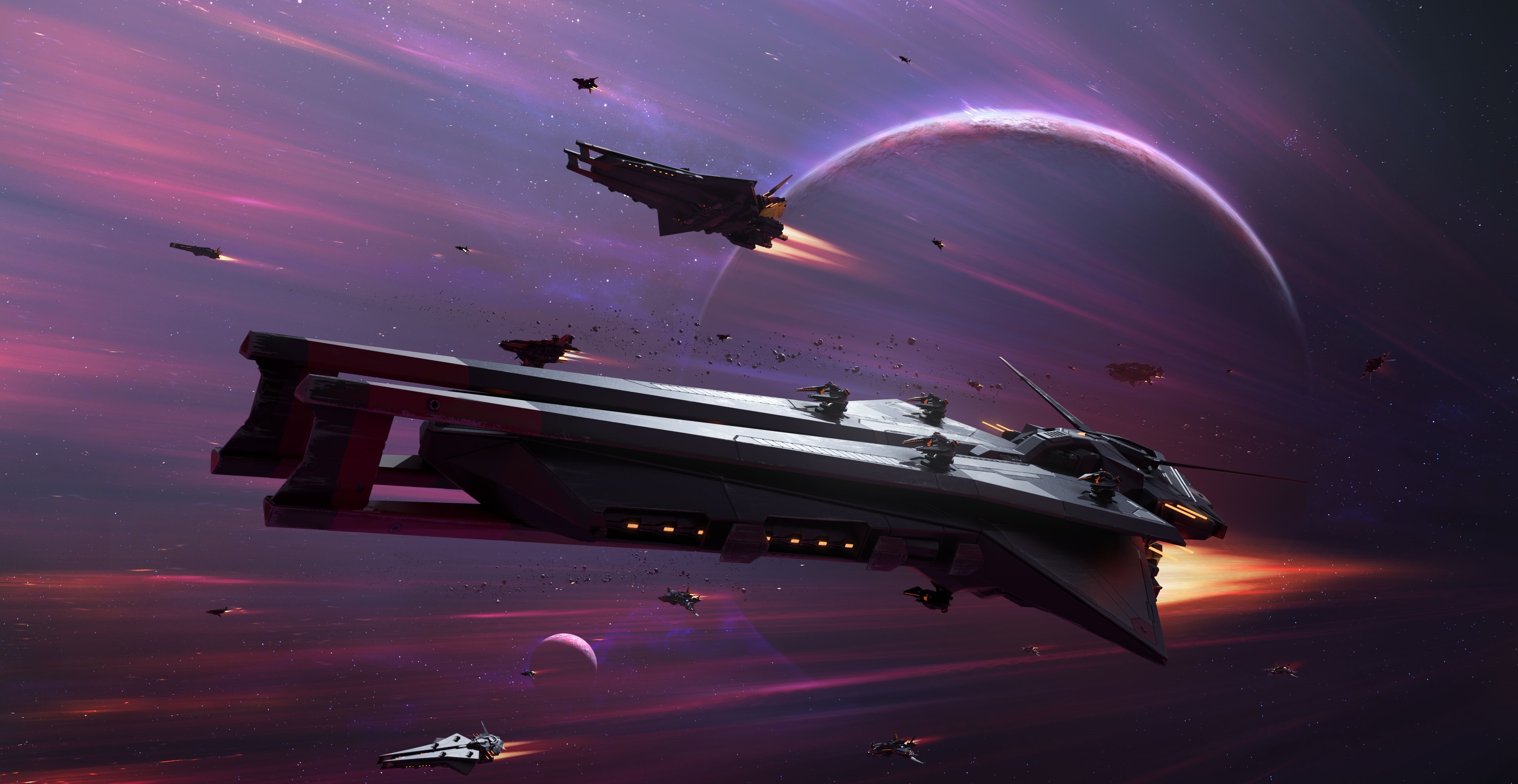 Star Conflict 4K Starship Flight HD Wallpaper
