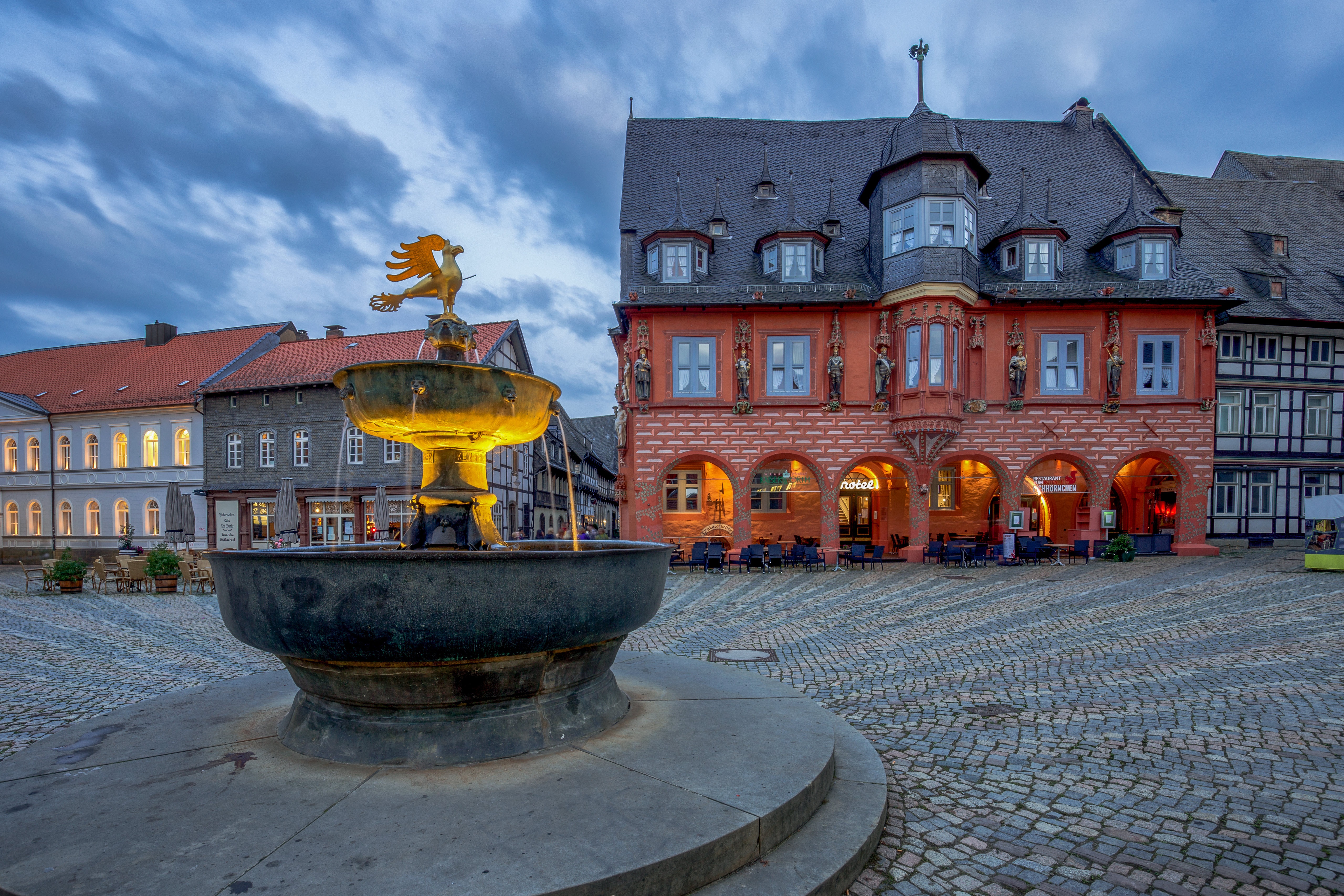 Fountain in Goslar, Germany Town Square HD Wallpaper