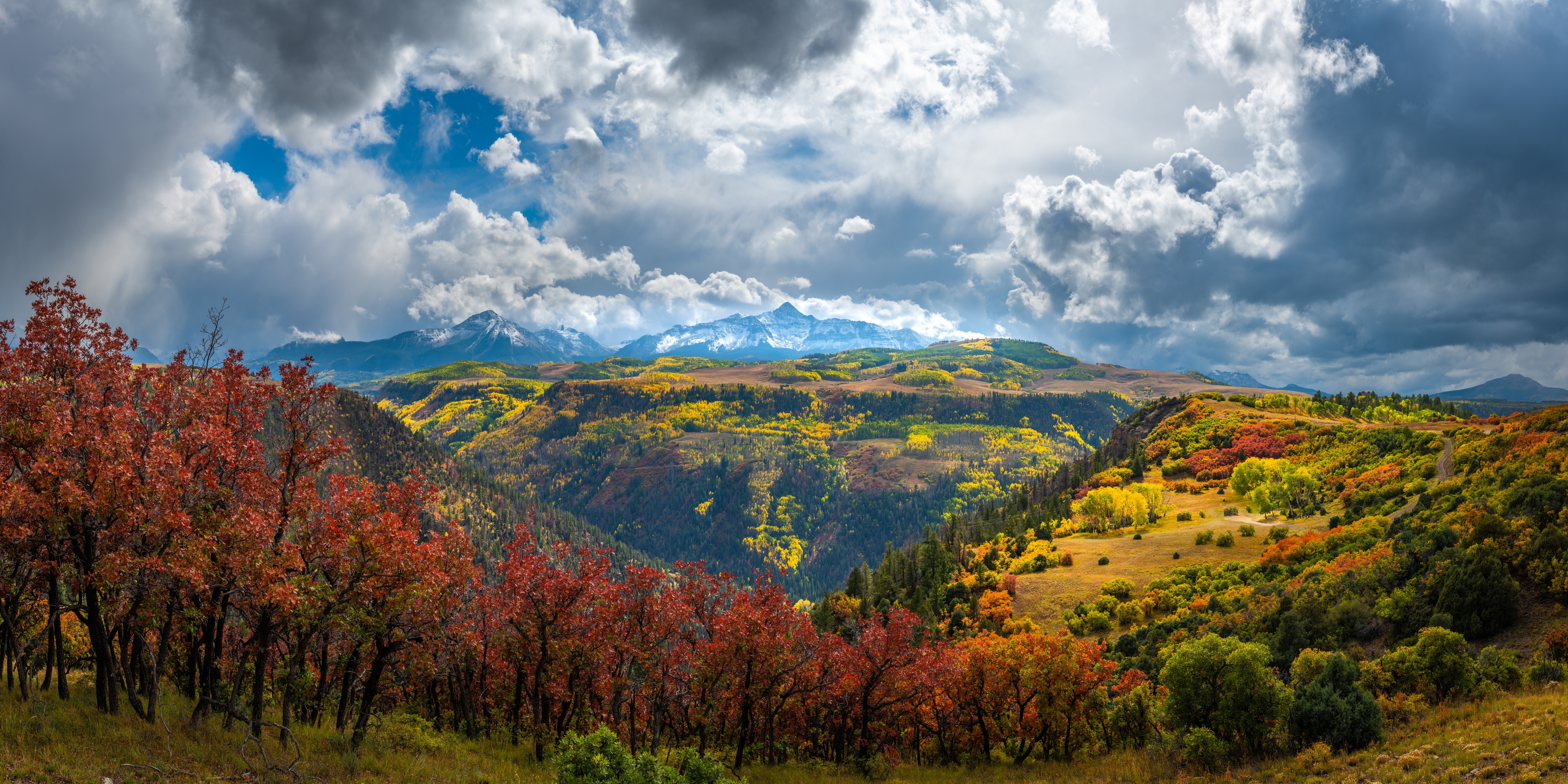 Colorado Mountains Panorama in Autumn HD Wallpaper
