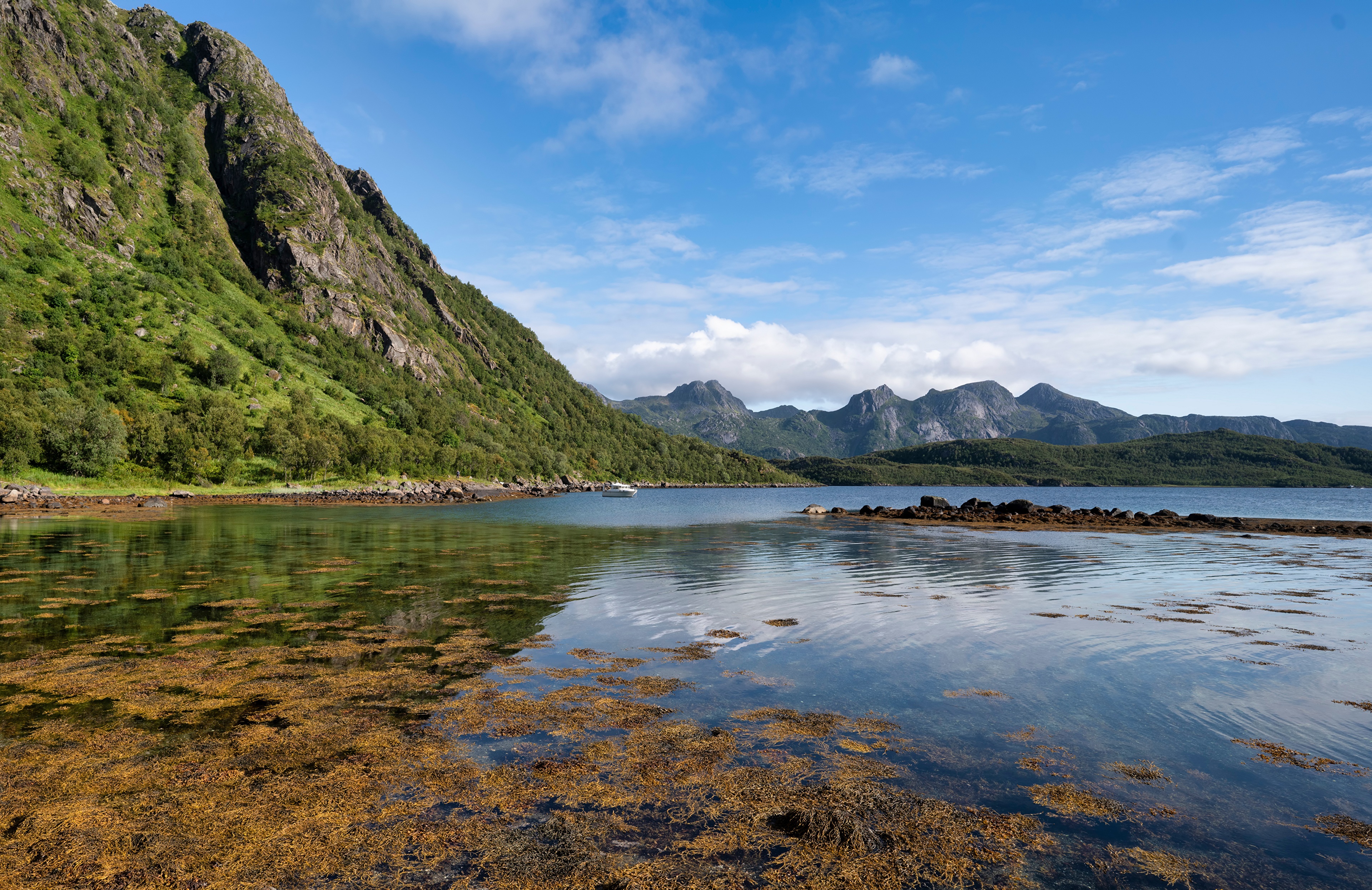 4K Troms Grunnfjorden Norway Mountains Fjord HD Wallpaper