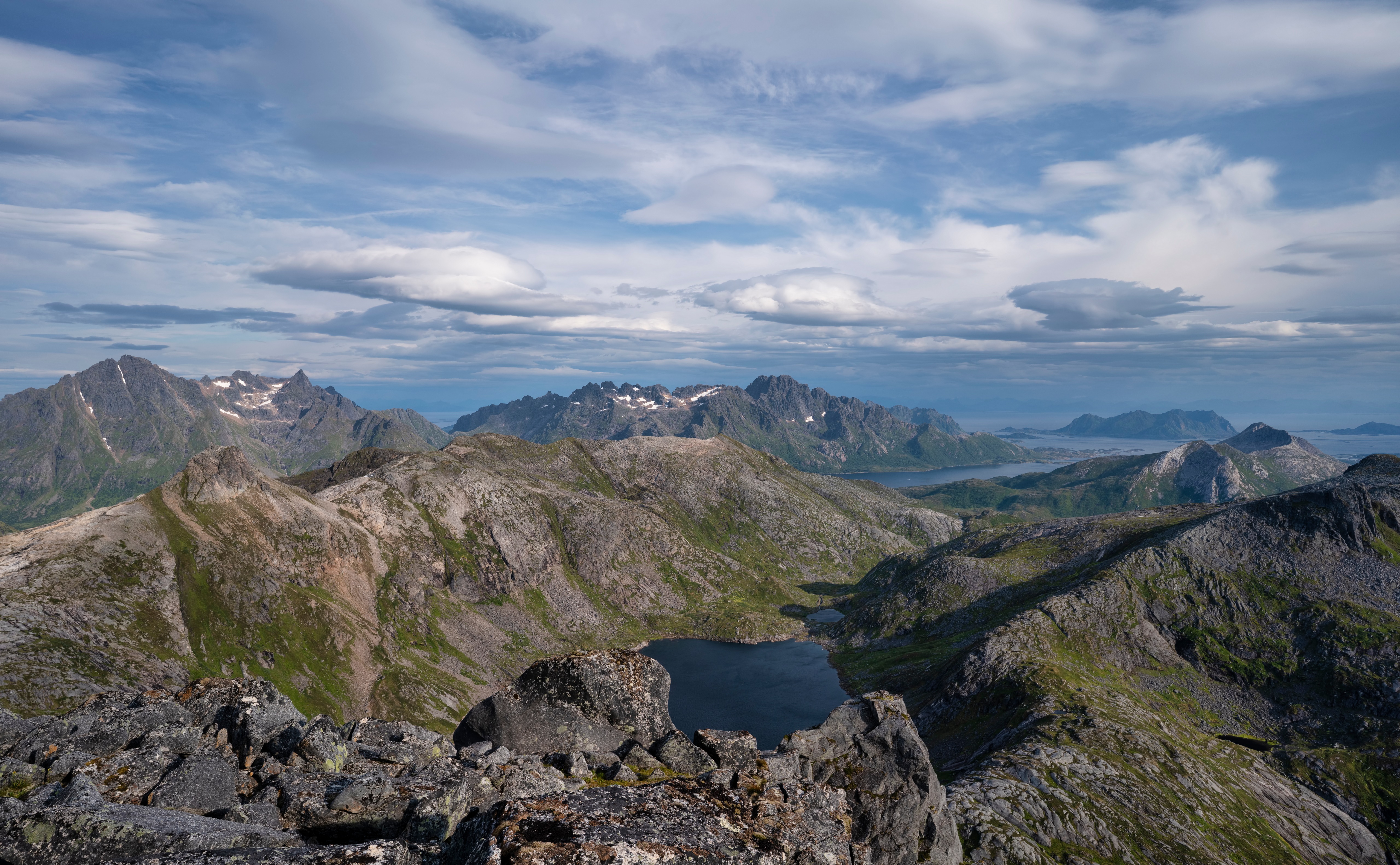 Mountains and Fjords in Lofoten, Norway HD Wallpaper