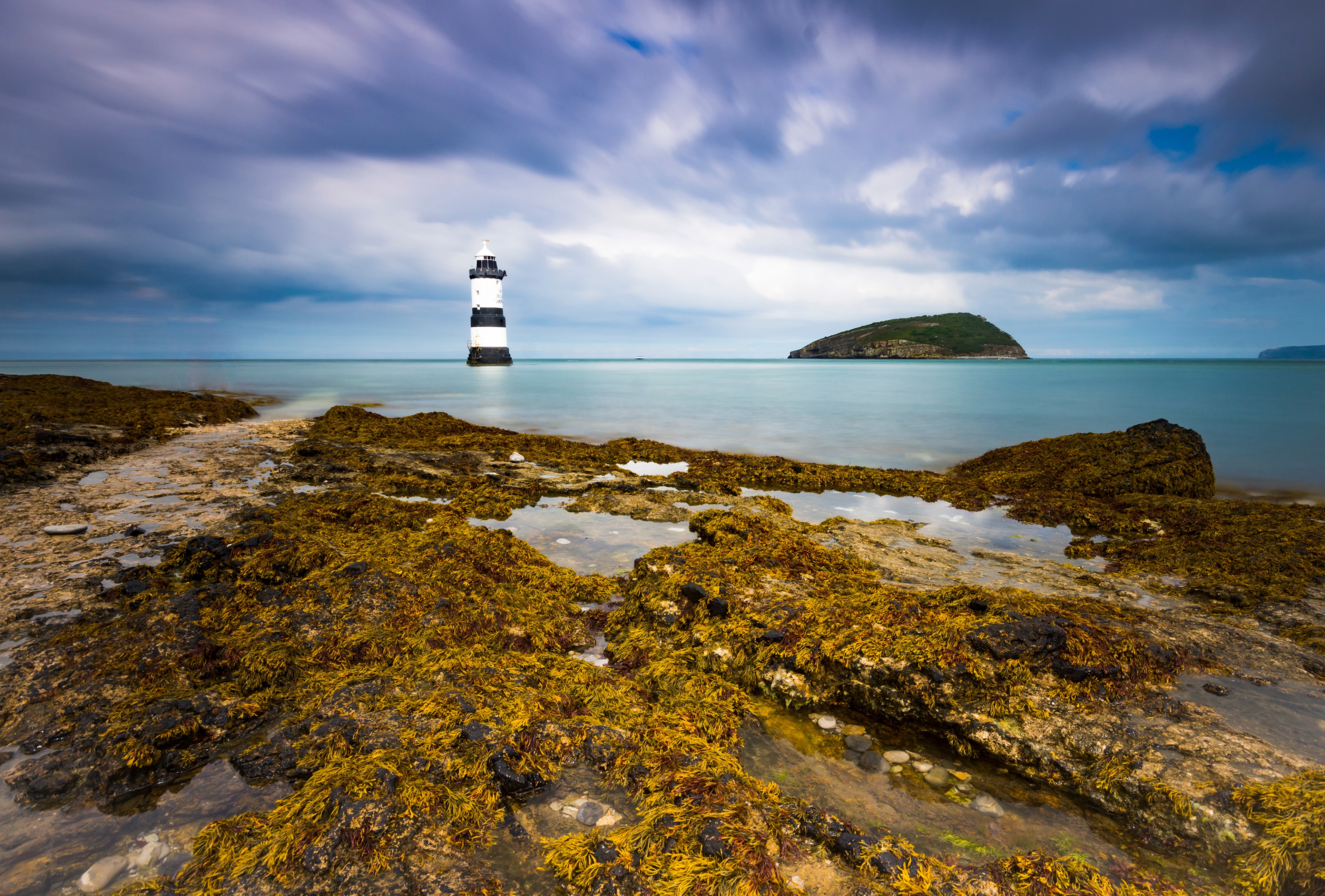 Penmon Lighthouse, Anglesey, Wales, UK HD Wallpaper