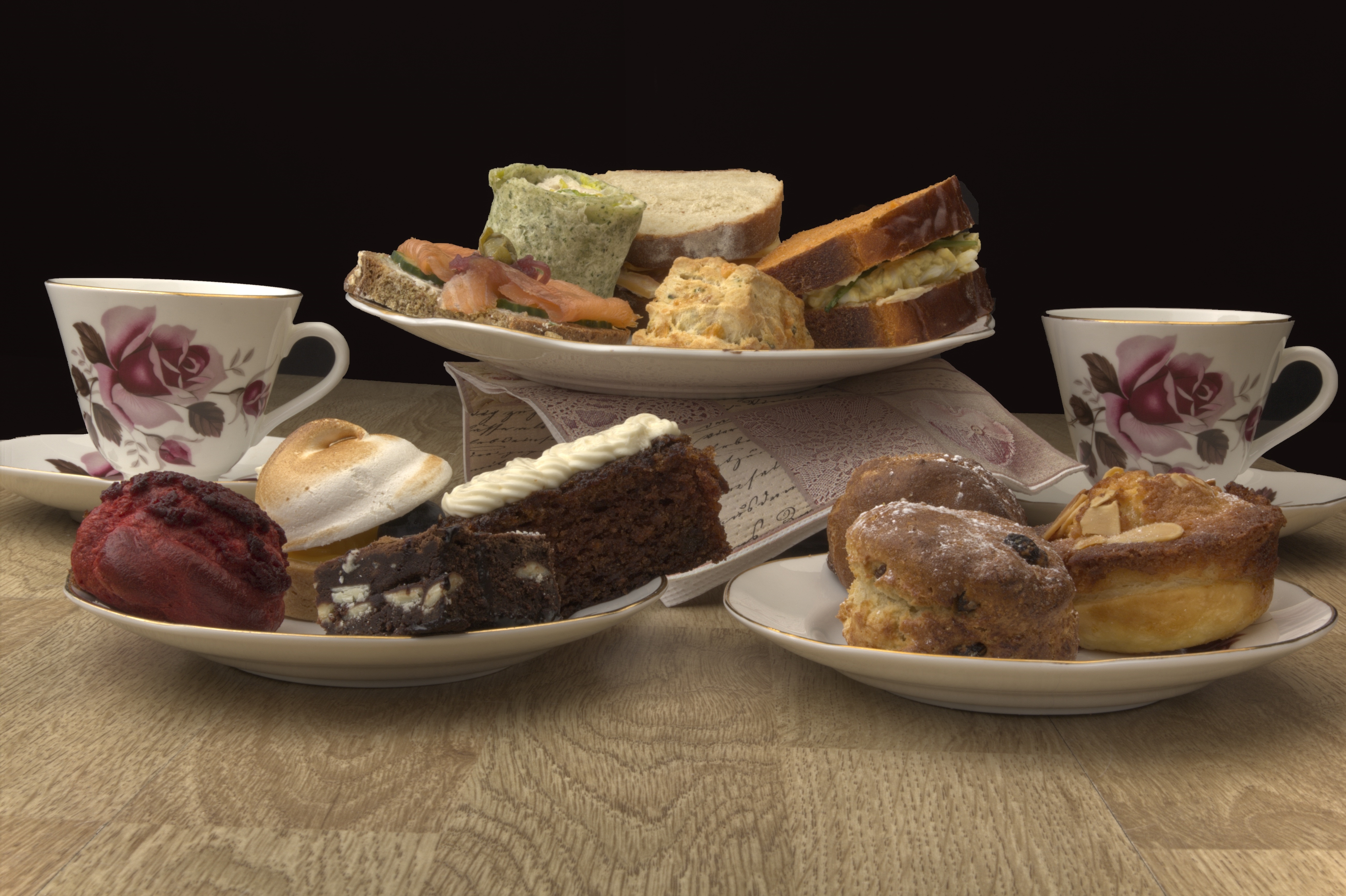 Afternoon Tea with Cakes and Sandwiches HD Wallpaper