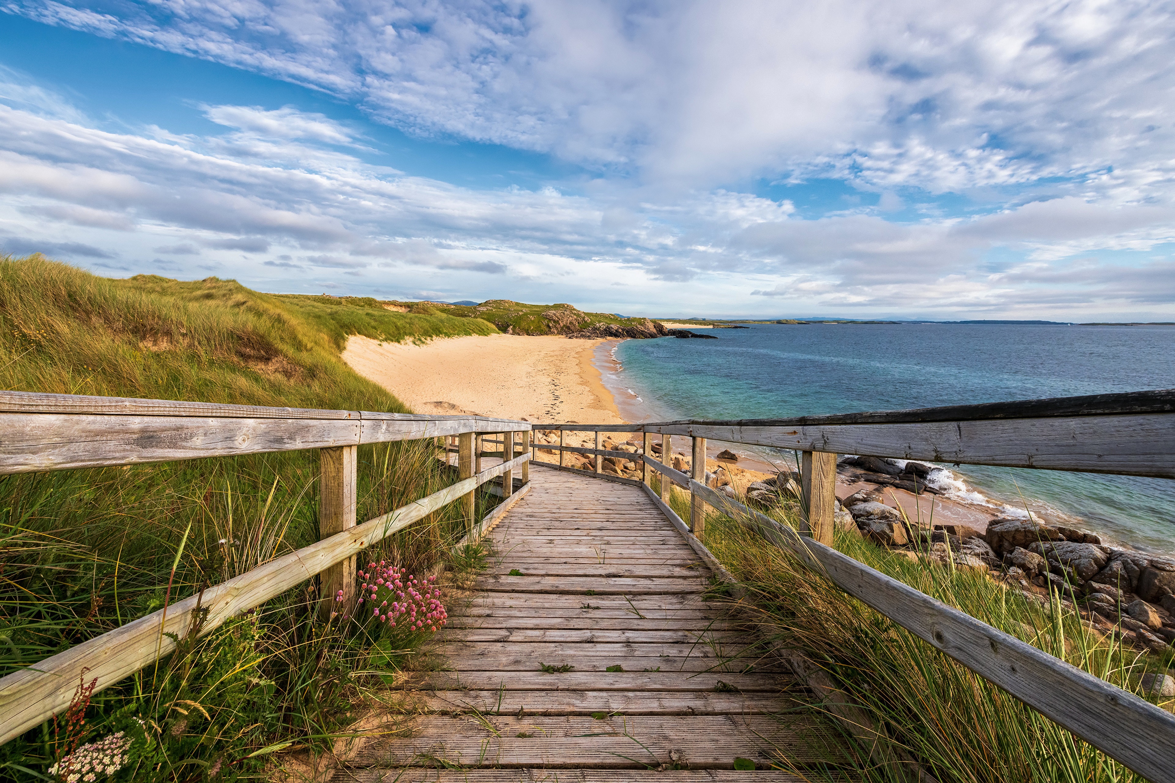 Glassagh Beach Ireland Coast with Wooden Boardwalk HD Wallpaper