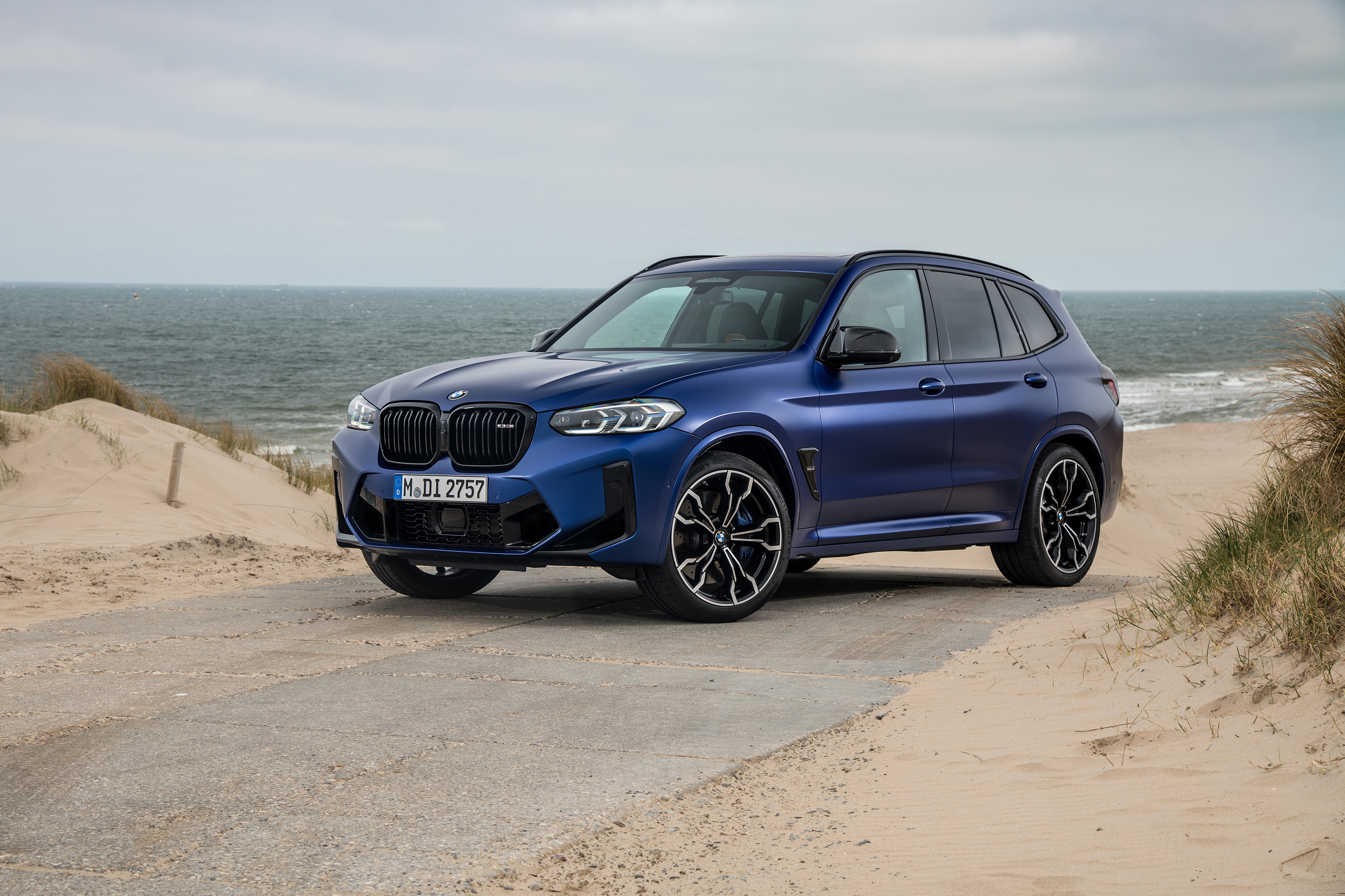 Blue 2021 BMW X3 M Competition Crossover HD Wallpaper