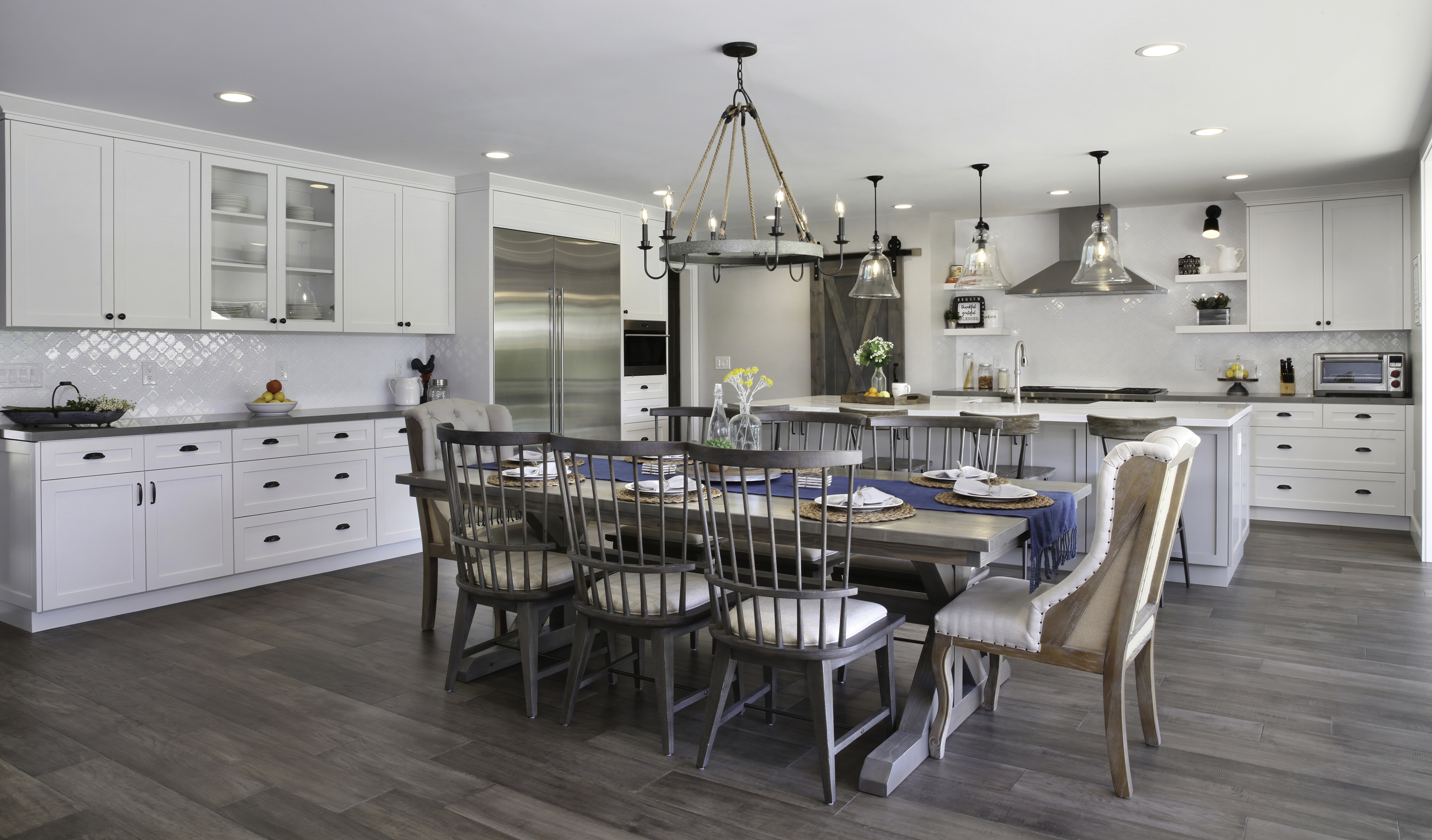 Kitchen Interior Design with Table and Chairs HD Wallpaper