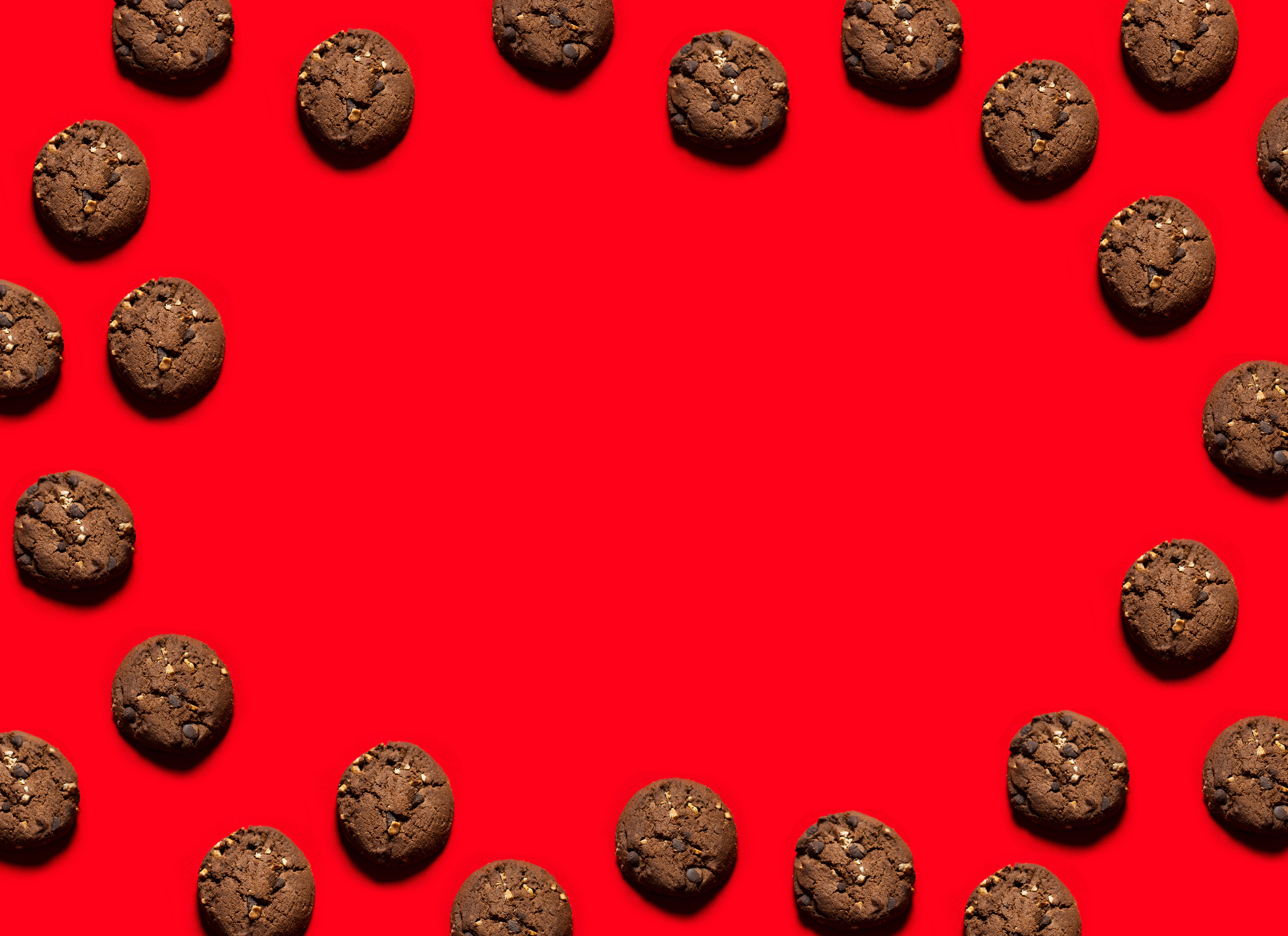 Cookies on a red background HD Wallpaper