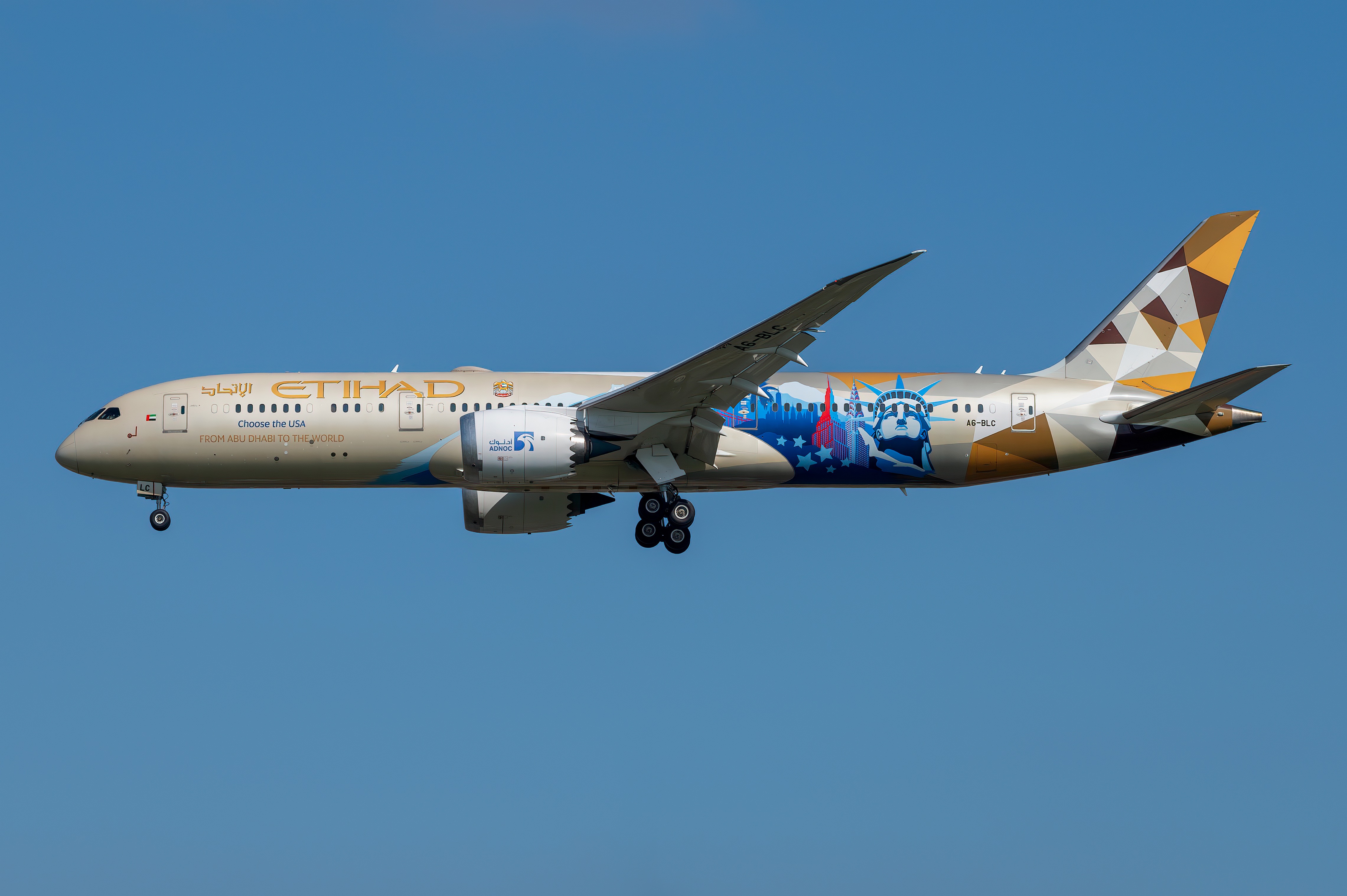 Etihad Airways Boeing 787-9 with USA livery HD Wallpaper