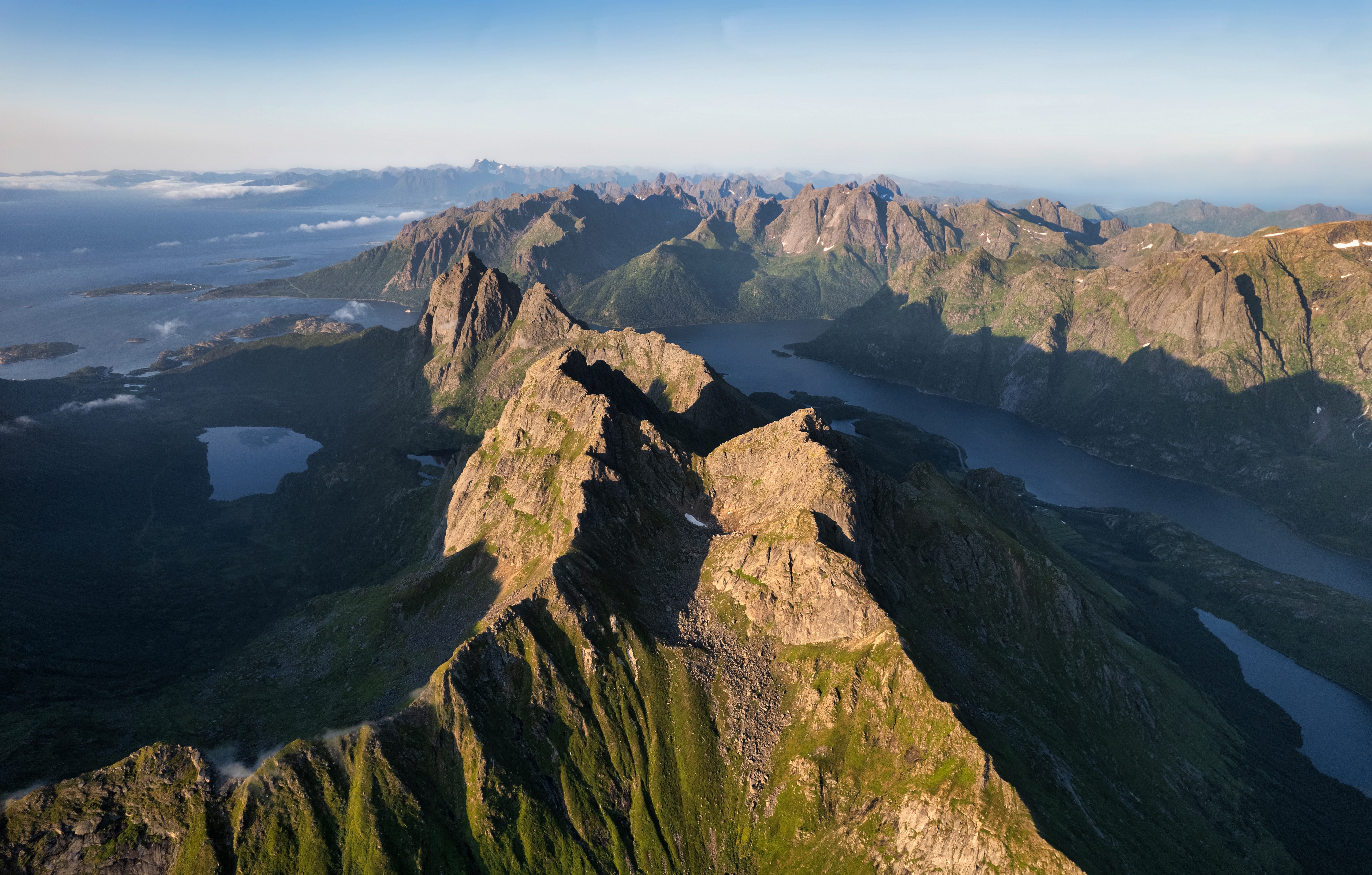 Mountains and Fjords in Lofoten, Norway HD Wallpaper