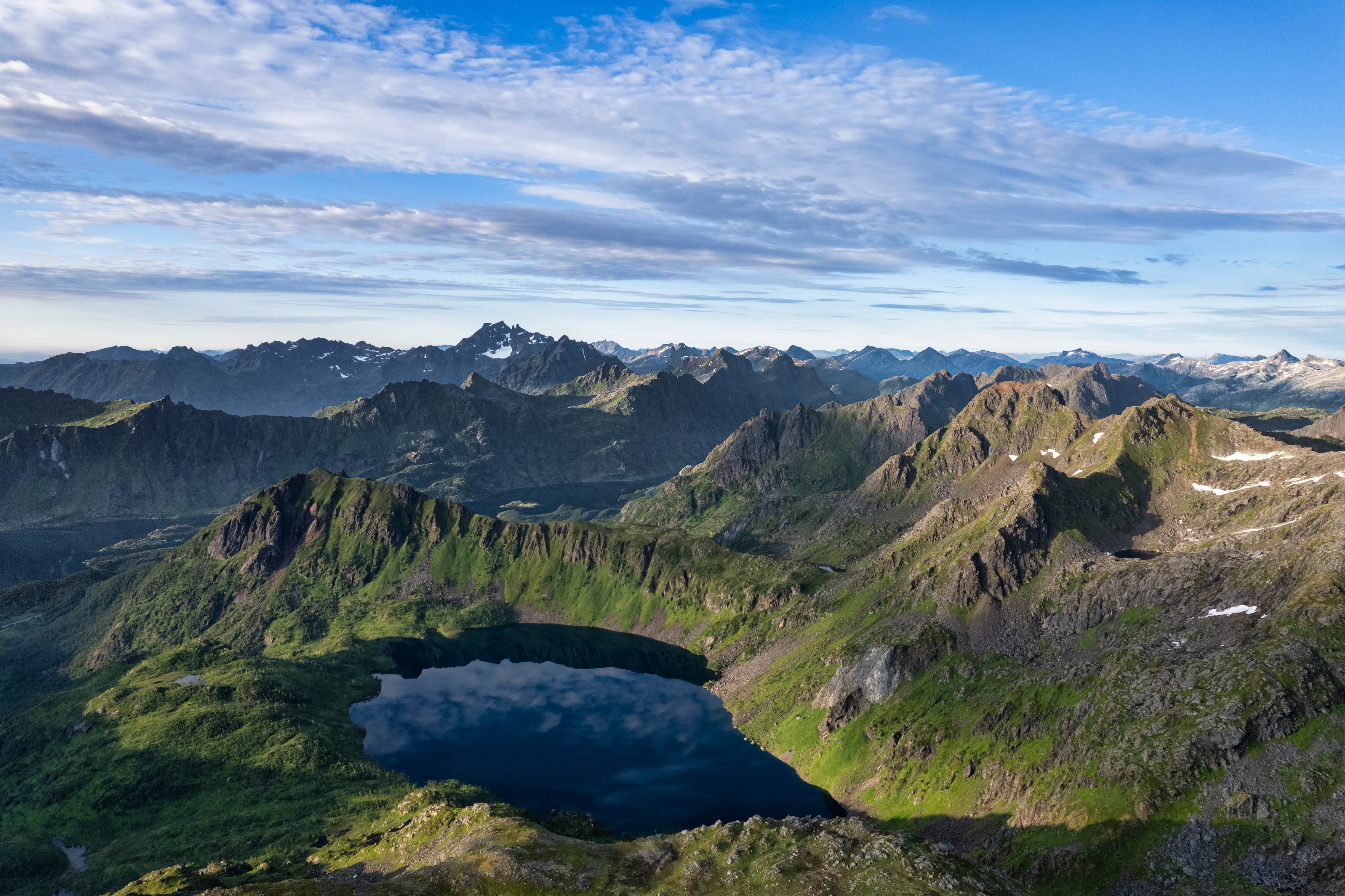 Mountains and Lake in Lofoten, Norway HD Wallpaper