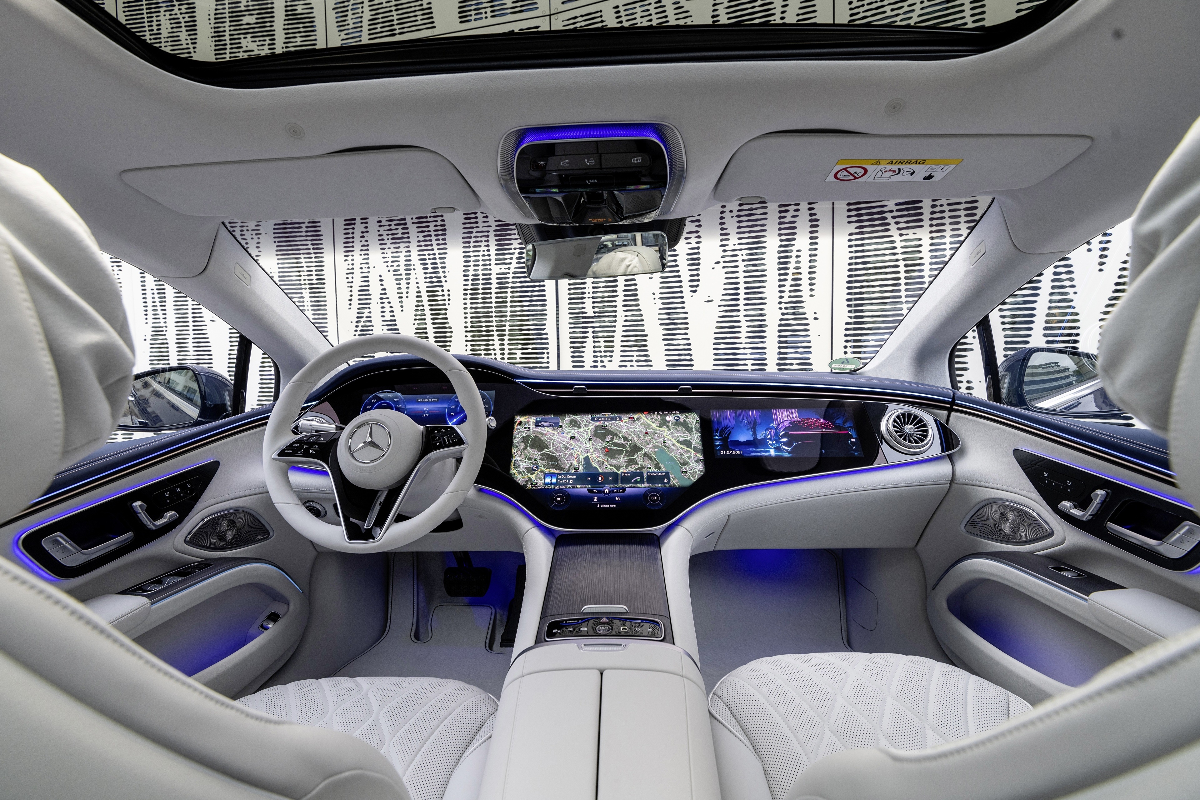 2021 Mercedes-Benz EQS 450 AMG Line interior HD Wallpaper