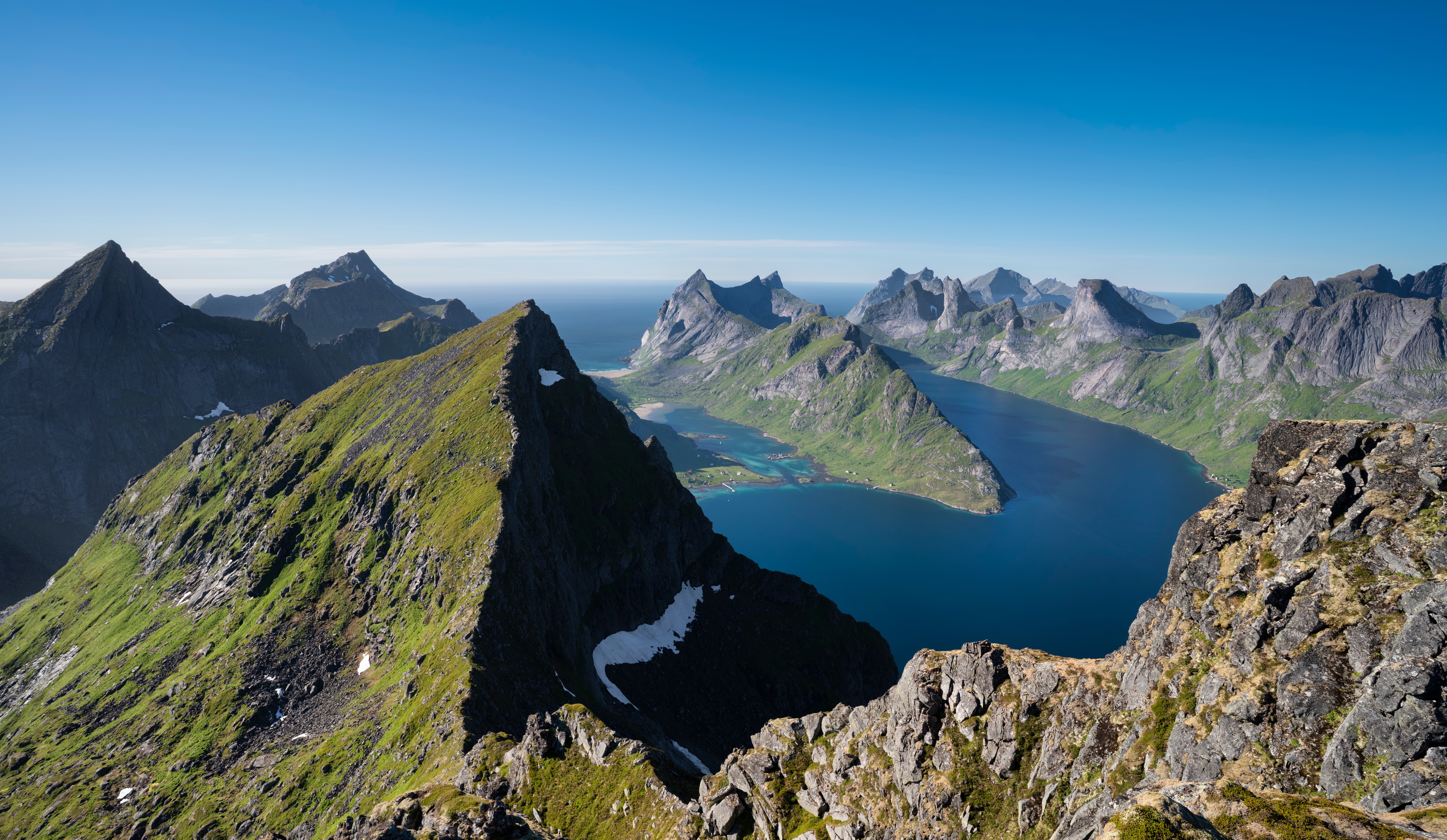 Mountains and Fjord in Lofoten, Norway HD Wallpaper