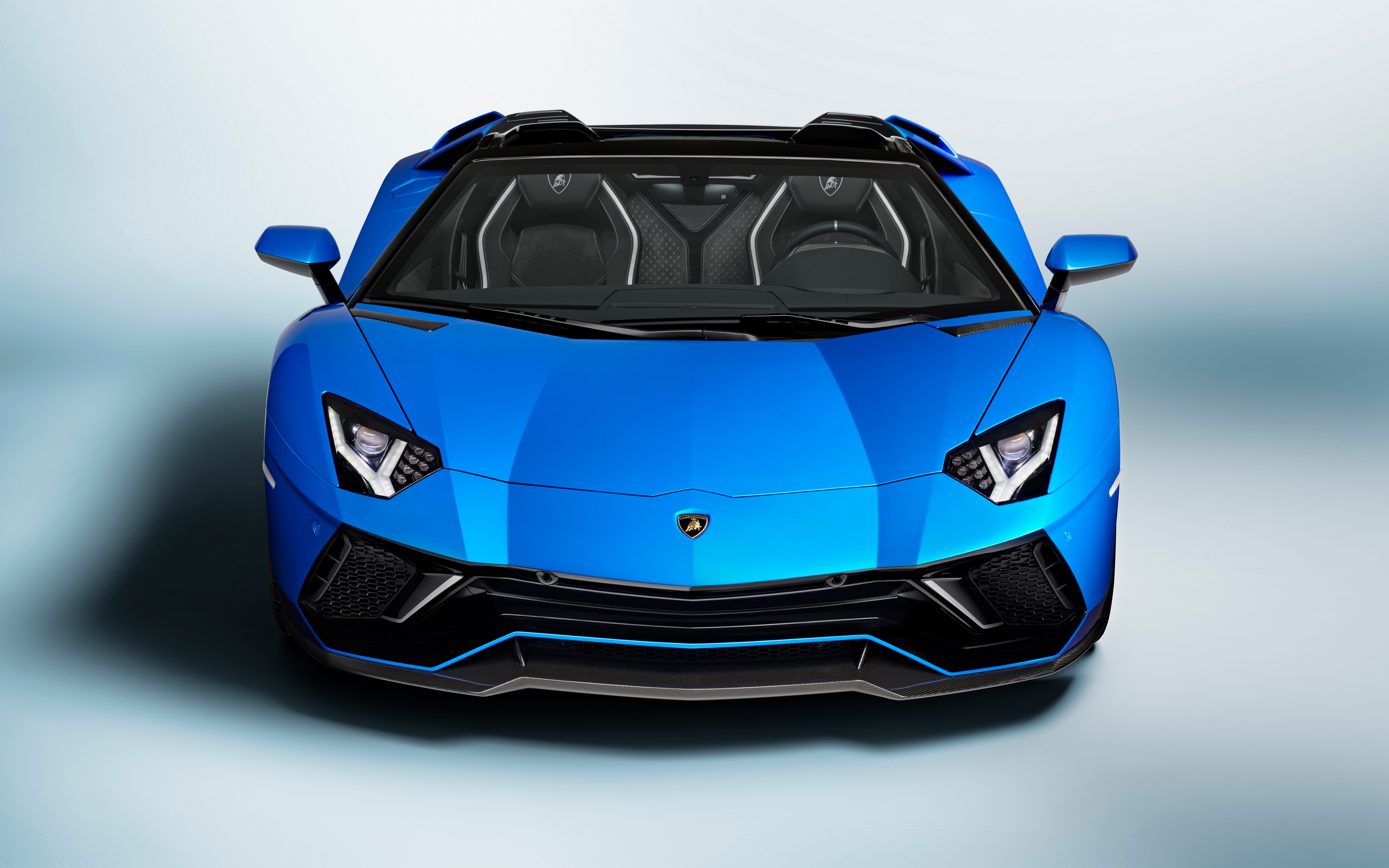 Blue Lamborghini Aventador LP 780-4 Ultimae Roadster HD Wallpaper